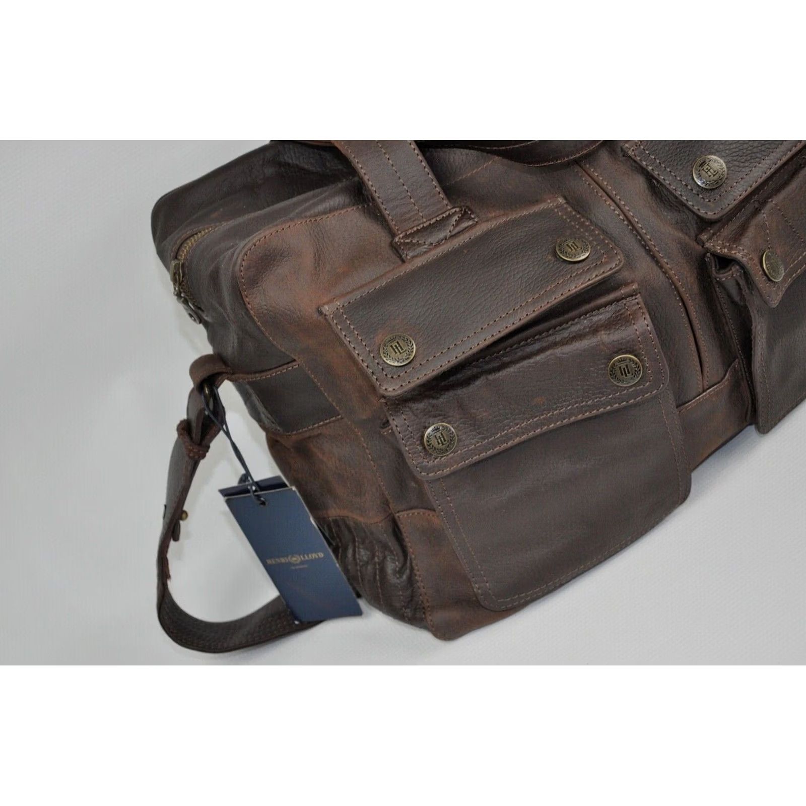 Henri Lloyd Henri Lloyd Calgary Laptop Bag Men Brown Leather Size ONE SIZE - 3 Thumbnail
