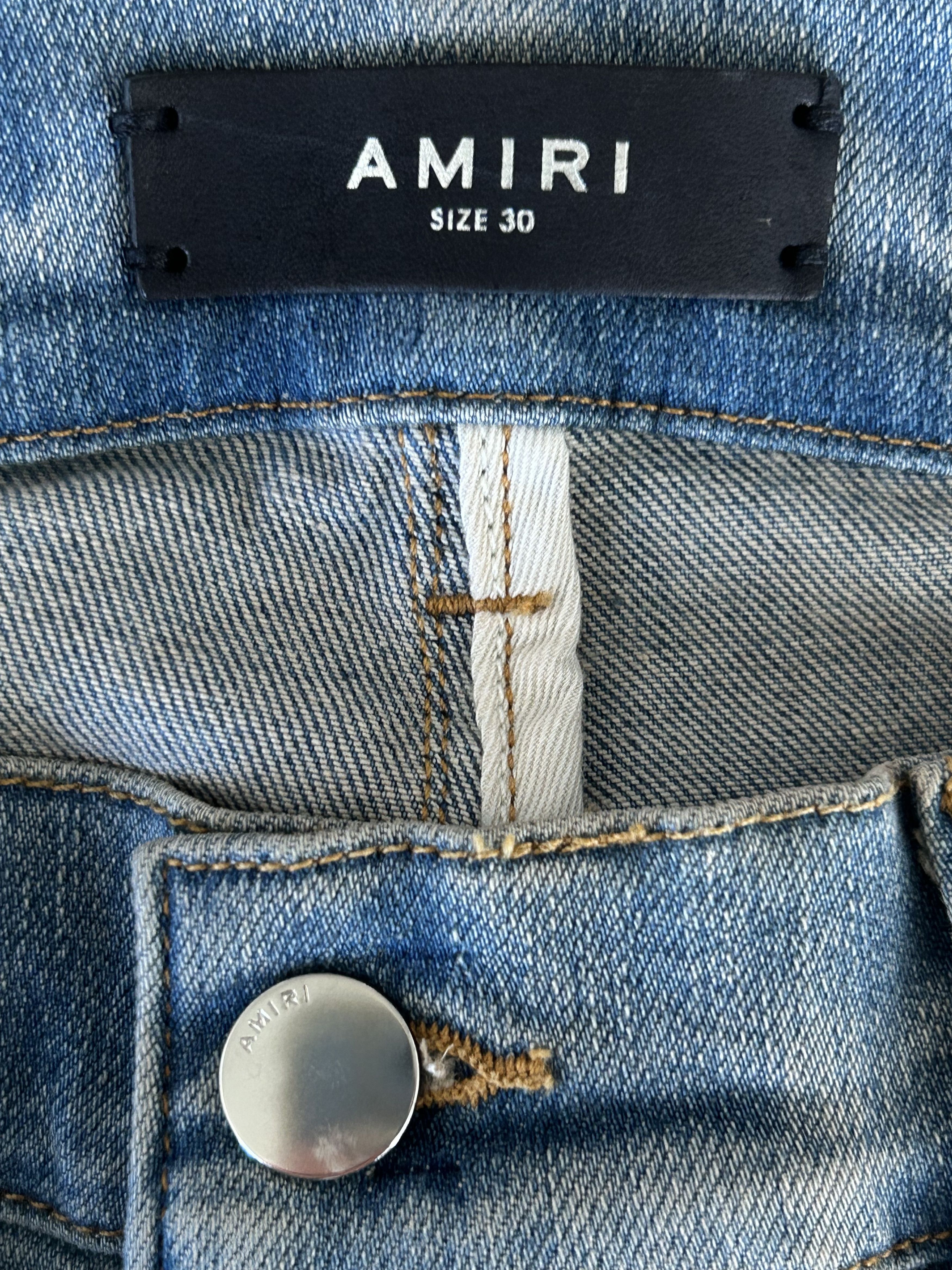 Amiri Amiri Clay Indigo & Plaid MX2 Biker Jeans Size US 30 / EU 46 - 3 Thumbnail