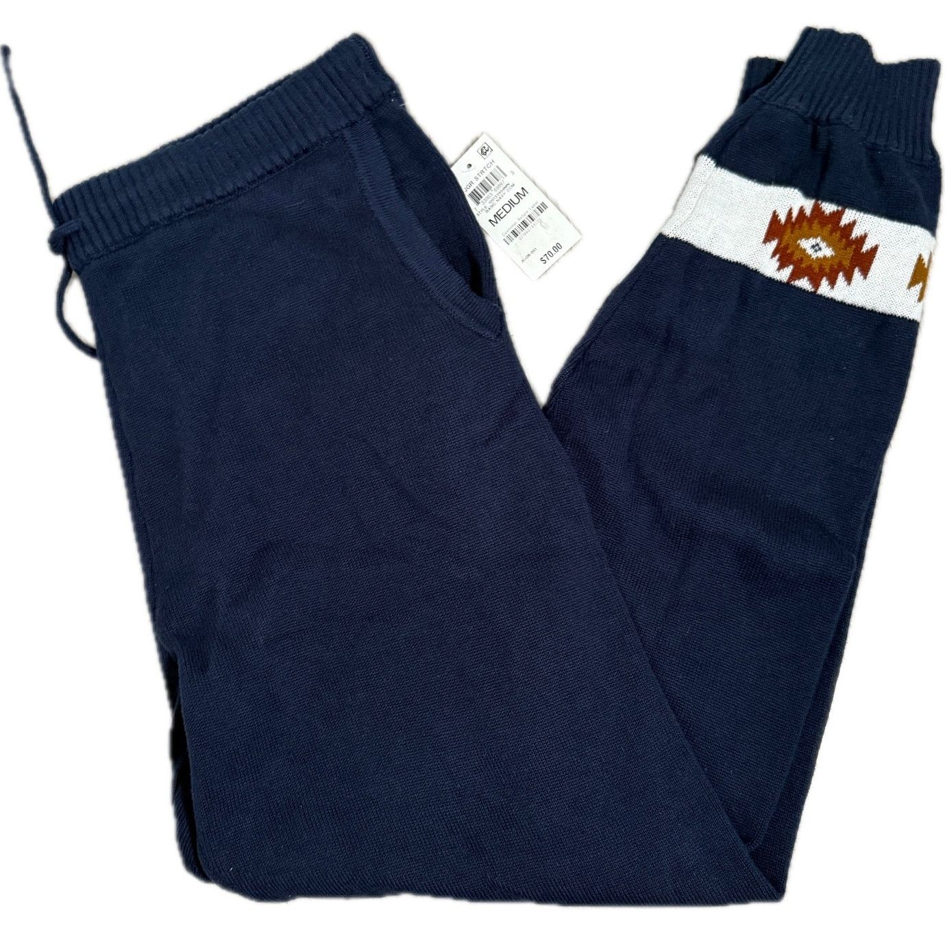 Other Sun + Stone Matty Knit Sweater Jogger Pants Navy Sz Medium Size US 33 - 2 Thumbnail