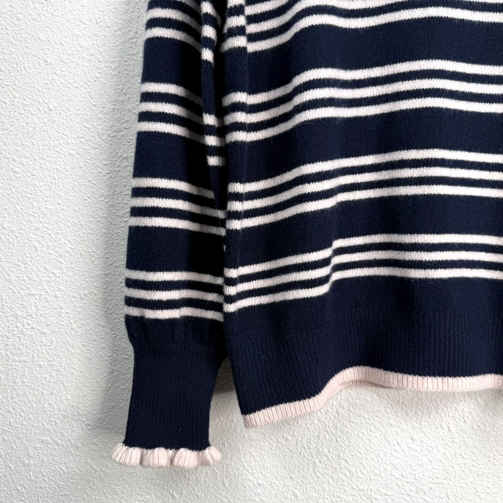 Rebecca Taylor Rebecca Taylor Women's Sweater Merino Wool Turtleneck Striped Navy Size M NWT Size M / US 6-8 / IT 42-44 - 3 Thumbnail