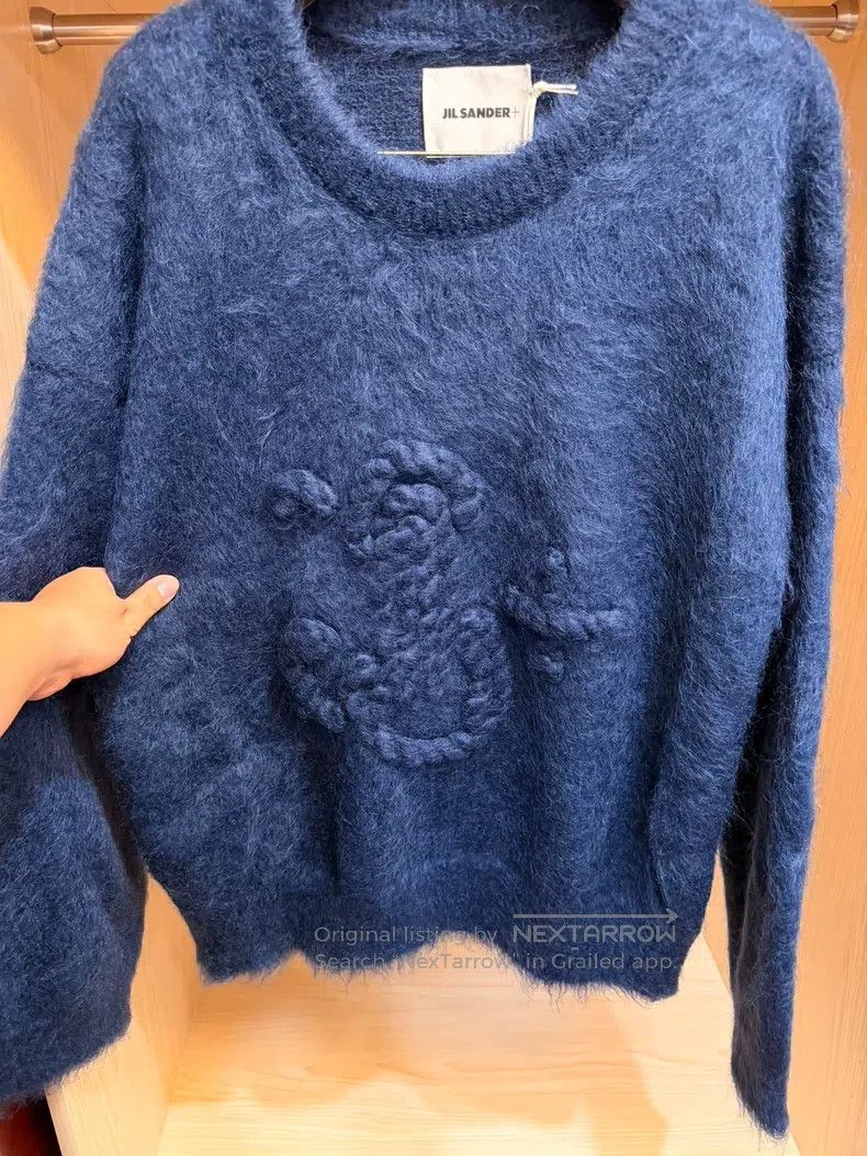 Jil Sander Jil Sander size 56 Letter Embroidered Crew Neck Sweater Jac Size US XL / EU 56 / 4 - 6 Thumbnail