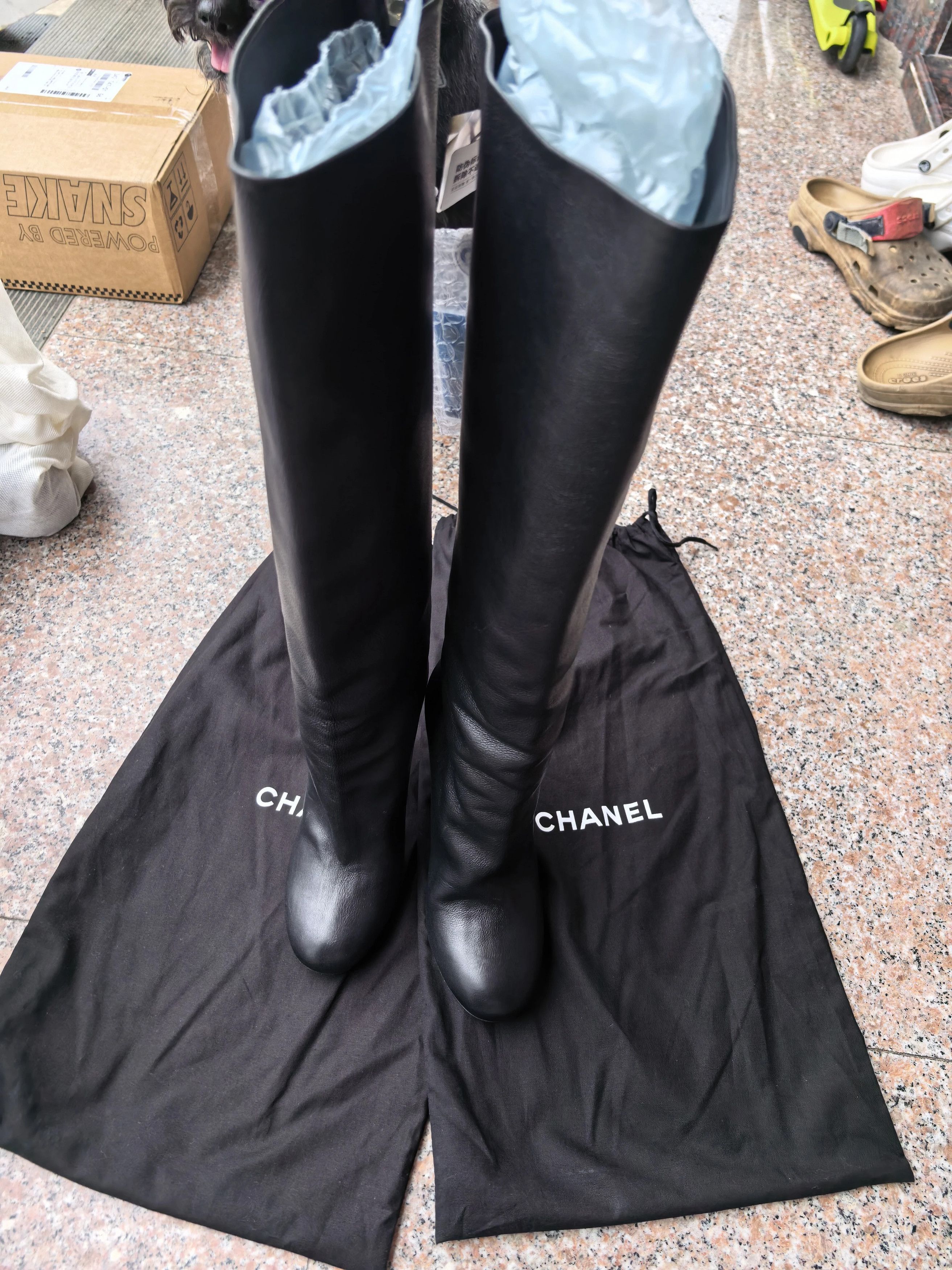 Chanel CHANEL Women's Pearl Heel Boots 37 Size US 6.5 / IT 36.5 - 3 Thumbnail