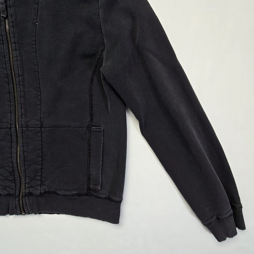 Levi's Levi's Black Hoodie Zipper Front Large Cropped Sweatshirt Size L / US 10 / IT 46 - 2 Thumbnail