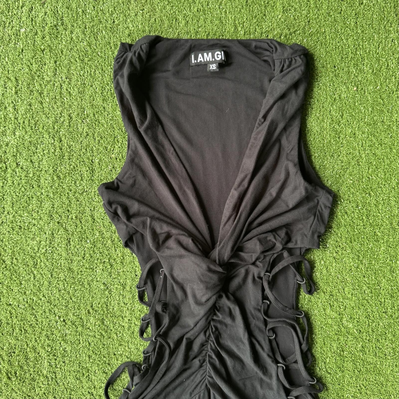 Designer I.A.M.G.I.A Black Maxi Dress with Adjustable Ties Size ONE SIZE - 1 Thumbnail
