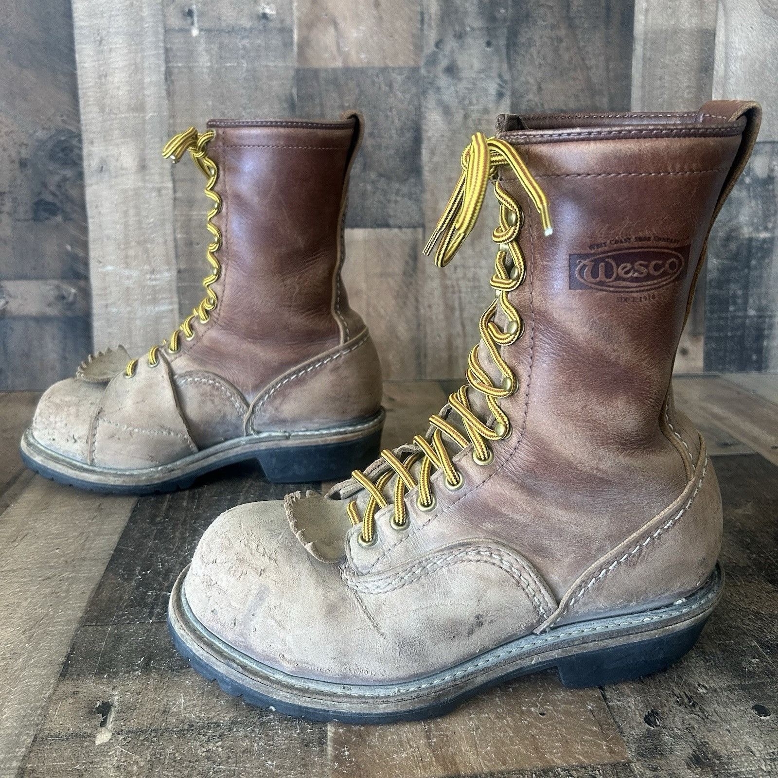 WESCO Wesco Vintage Lace Up Steel Toe Work Boots Mens 8.5 D Size US 8.5 / EU 41-42 - 12 Thumbnail