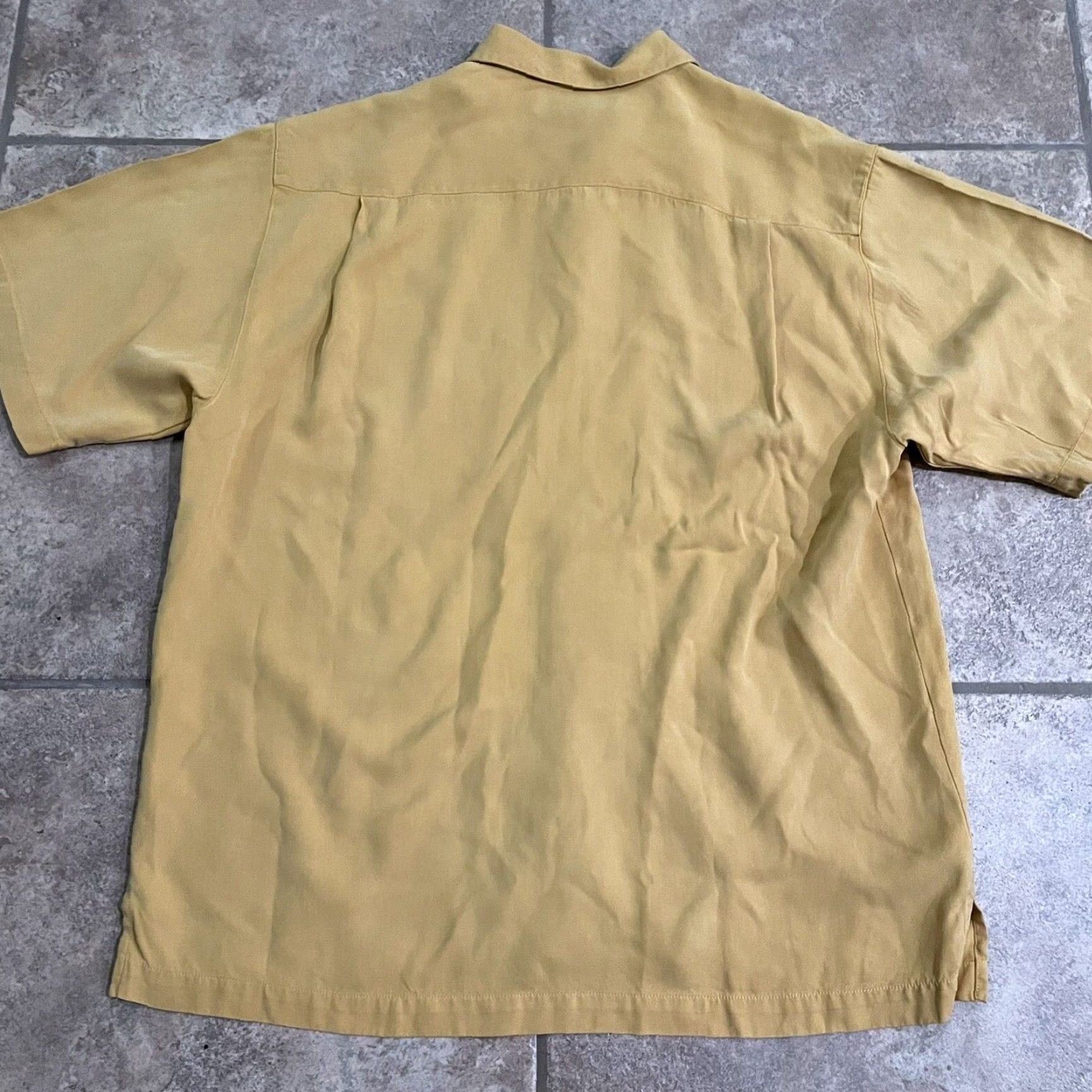 Tommy Bahama TOMMY BAHAMA 100% Silk Yellow Hawaiian Shirt Button-Up Mens Size M Size US M / EU 48-50 / 2 - 5 Thumbnail
