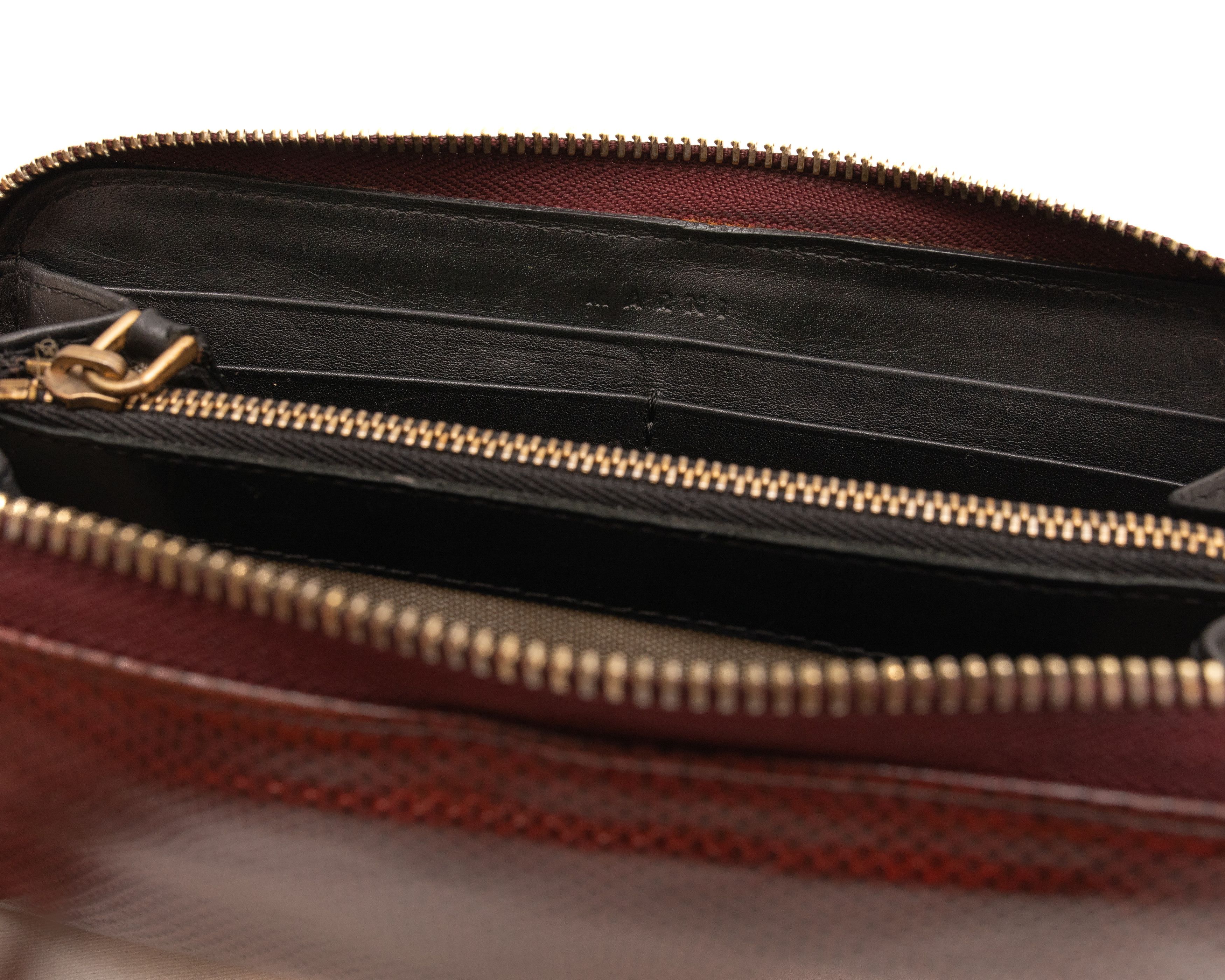 Marni MARNI Snakeskin Red Zip Around Wallet Size ONE SIZE - 8 Thumbnail