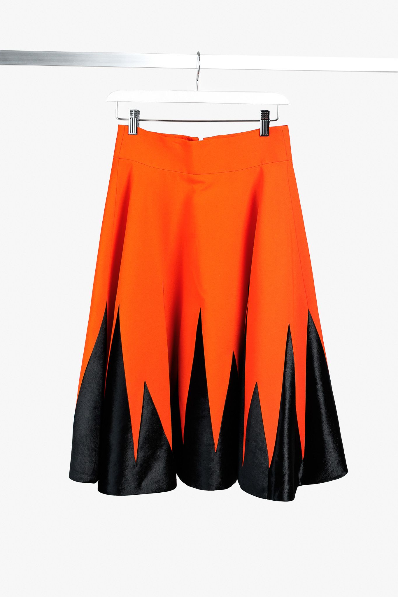 Other Fausto Puglisi Orange & Black Velvet Appliqué Circle Skirt Size 27" / US 4 / IT 40 - 1 Thumbnail