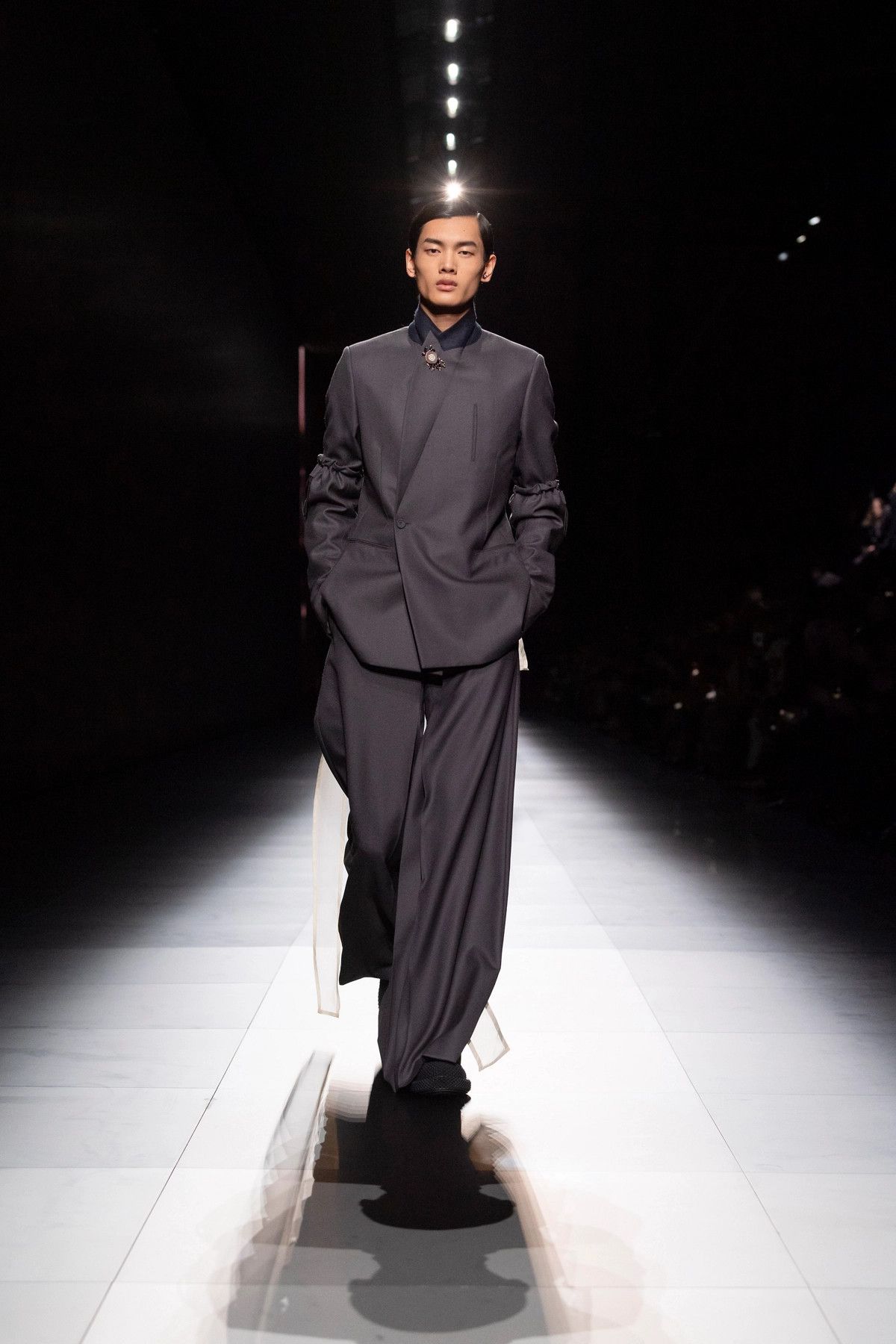 Dior o1bcso1str1124 Wide-Leg Pants in Anthracite Grey Size US 26 / EU 42 - 8 Thumbnail