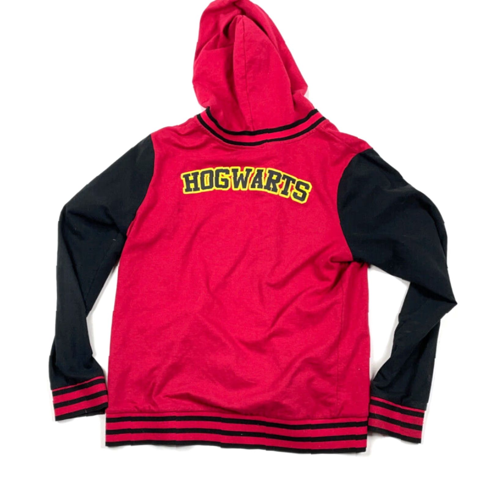 Vintage Warner Bros Harry Potter Hoodie Sweatshirt Women's 2XL Red Black Cotton Blend Graphic Print Cartoon Movie Characters Snaps Crew Neck Womens Size XXL / US 16-18 / IT 52-54 - 2 Thumbnail