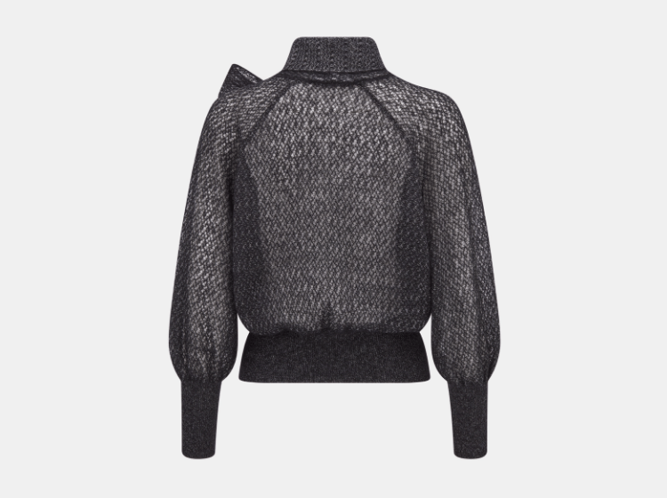 Dior o1w1db10925 444S38 Ascot Sweater in Black Size S / US 4 / IT 40 - 2 Thumbnail