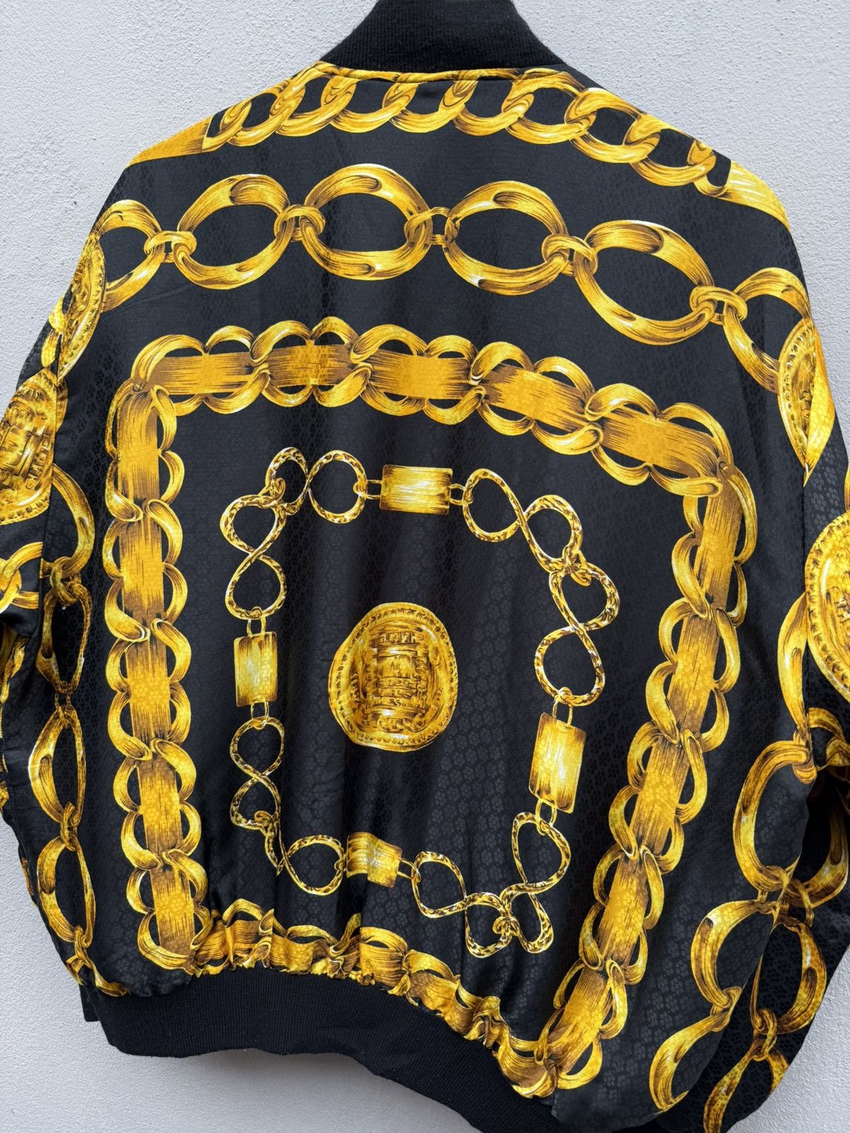 Vintage Vintage UNBRAND Silk Reversible Bomber Jacket Like Hermes Size US L / EU 52-54 / 3 - 10 Thumbnail