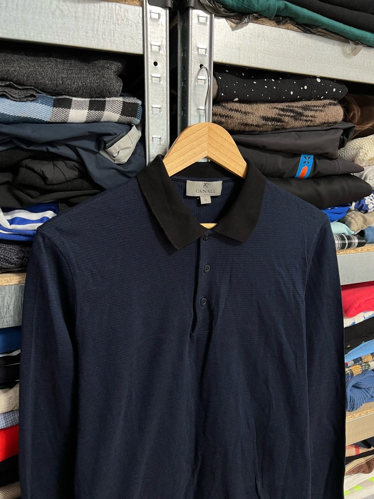 Canali Canali 1934 Polo Long Sleeve Collared Jumper Men’s Size 48 Size US L / EU 52-54 / 3 - 2 Thumbnail