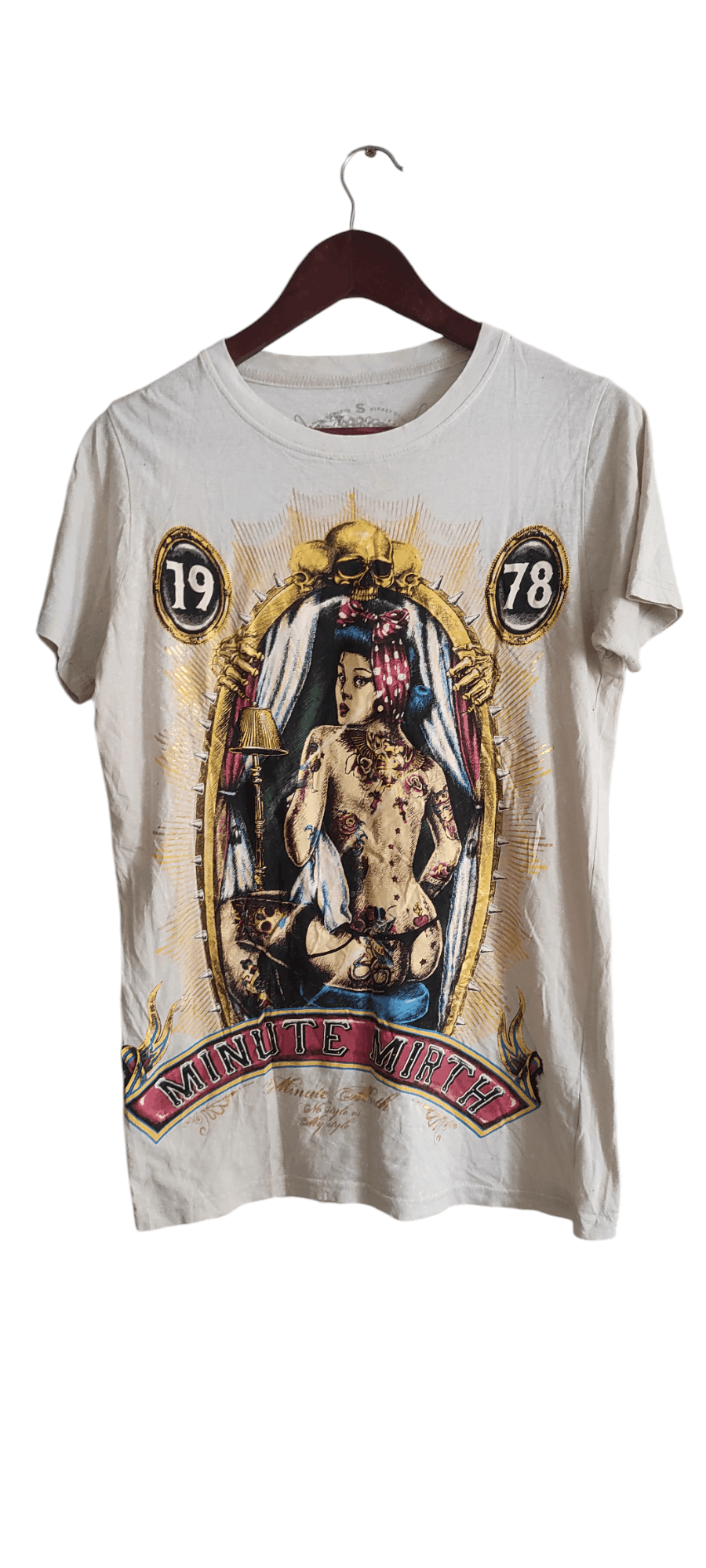 Japanese Brand The Minute Mirth Full Print Tattoo Girl In The Mirror shirt Size S / US 4 / IT 40 - 1 Thumbnail