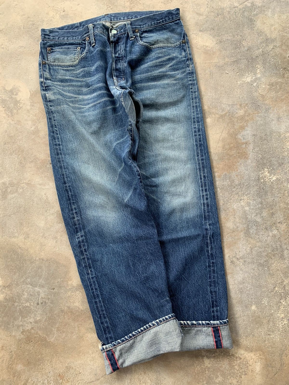 Japanese Brand vintage Okura Hr Market Selvedge Distressed denim Size US 34 / EU 50 - 5 Thumbnail
