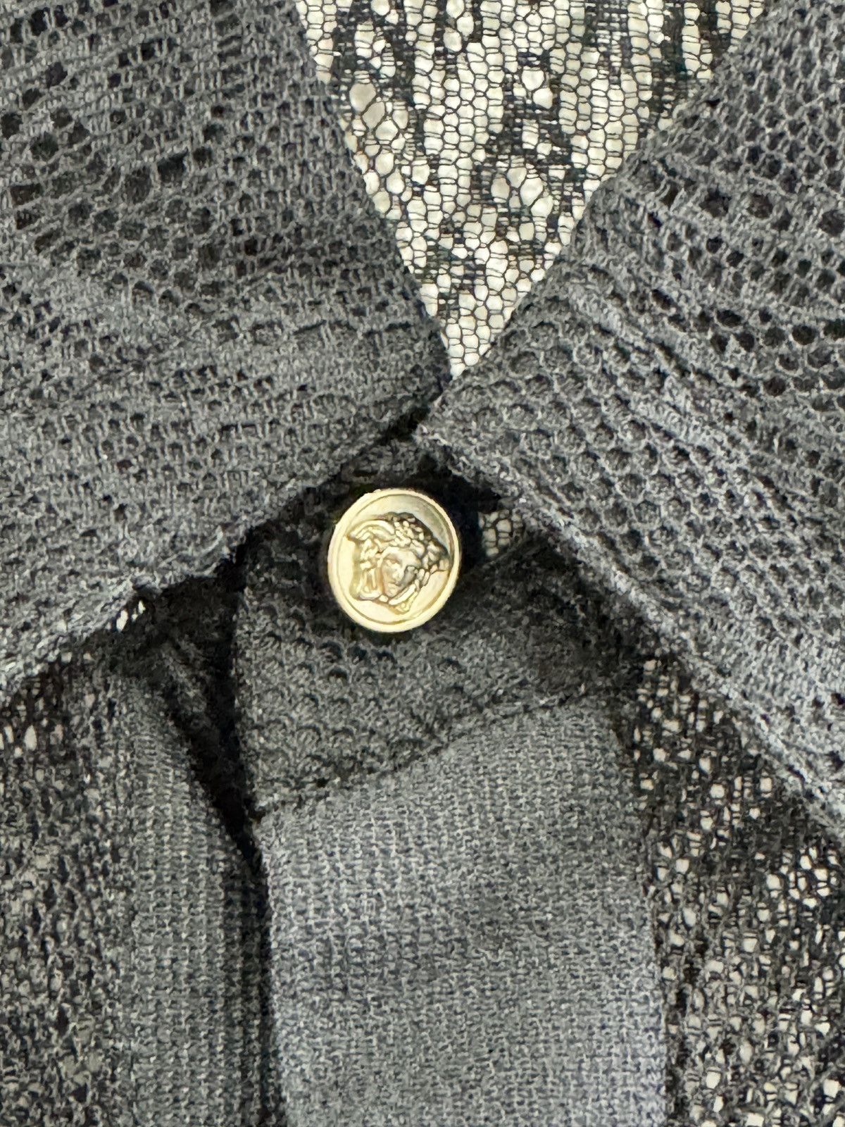 Versace SS12 Runway Lace Shirt Black Medusa French Lace Sheer 38 Size US M / EU 48-50 / 2 - 4 Thumbnail