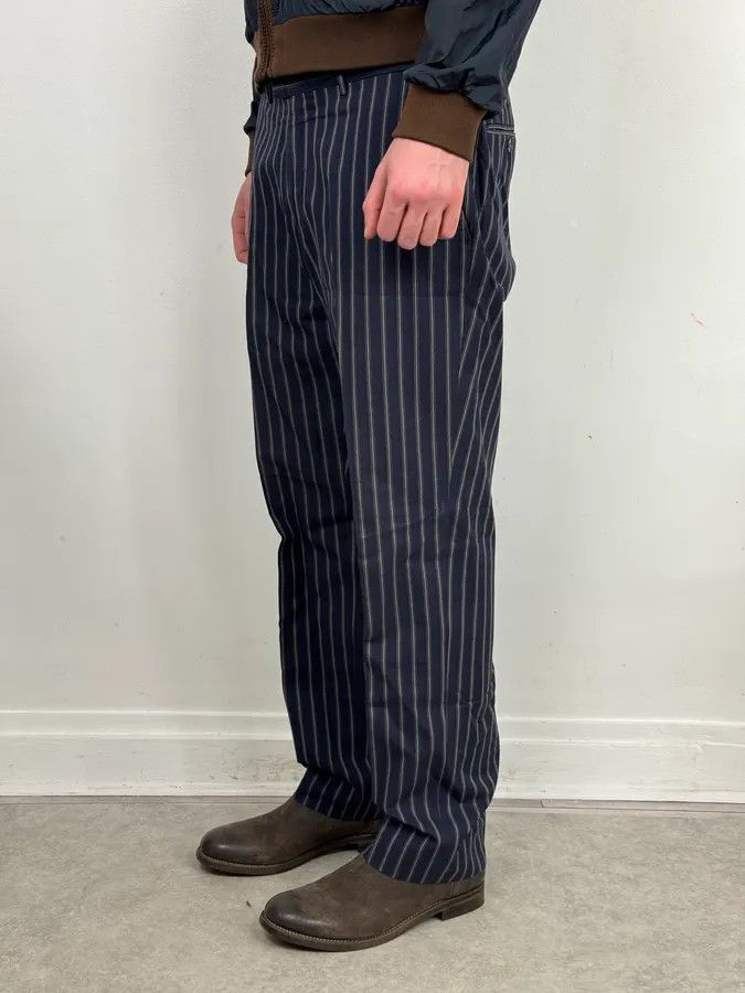 Gucci 2000s Gucci Navy Pinstriped Viscose Classy Pants Size US 34 / EU 50 - 3 Thumbnail