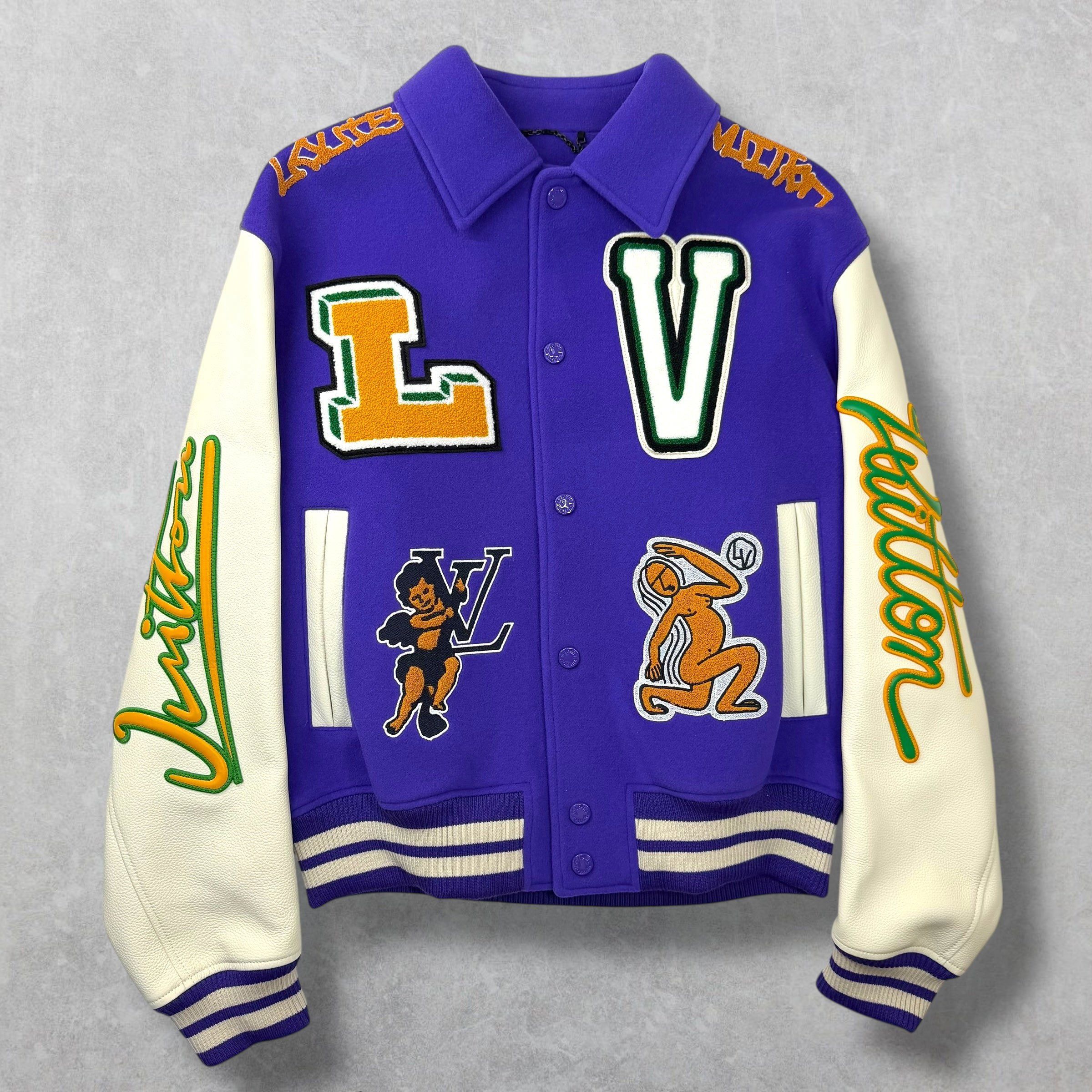 Louis Vuitton Louis Vuitton Frog Purple Varsity Jacket 50 (L) Size US L / EU 52-54 / 3 - 1 Thumbnail