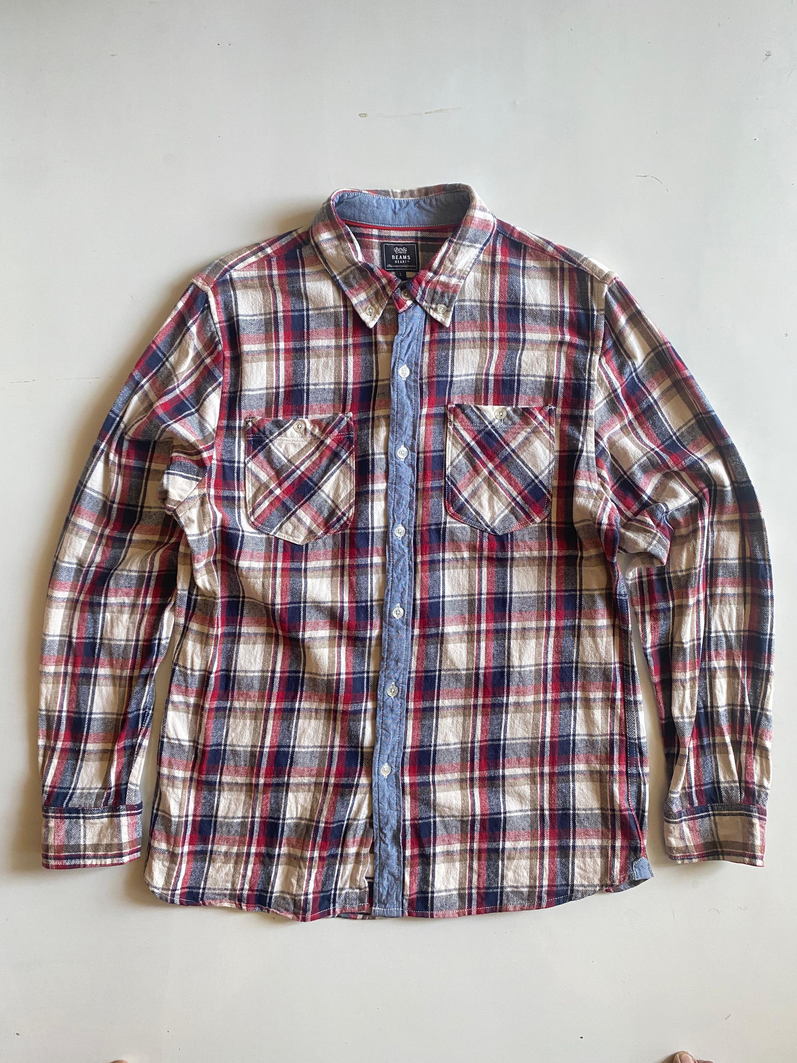 Japanese Brand Beams Flannel Shirt Size US M / EU 48-50 / 2 - 1 Thumbnail