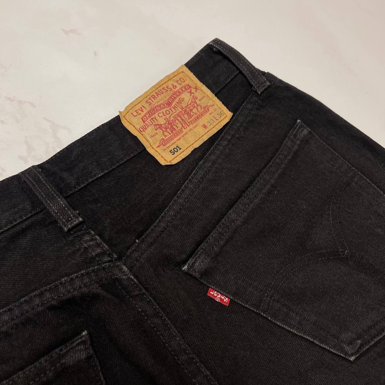 Levi's LEVIS 501 VINTAGE Y2K BLACK DENIM JEANS STREETWEAR STYLE Size US 33 - 9 Thumbnail