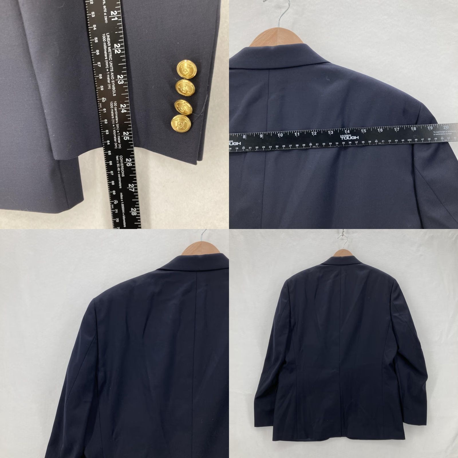 Ralph Lauren Lauren Ralph Lauren Blazer Mens 42R Navy Wool Blend Two Button Button Coat Jacket -Notch Lapel- Navy Blue Size 42R - 9 Thumbnail