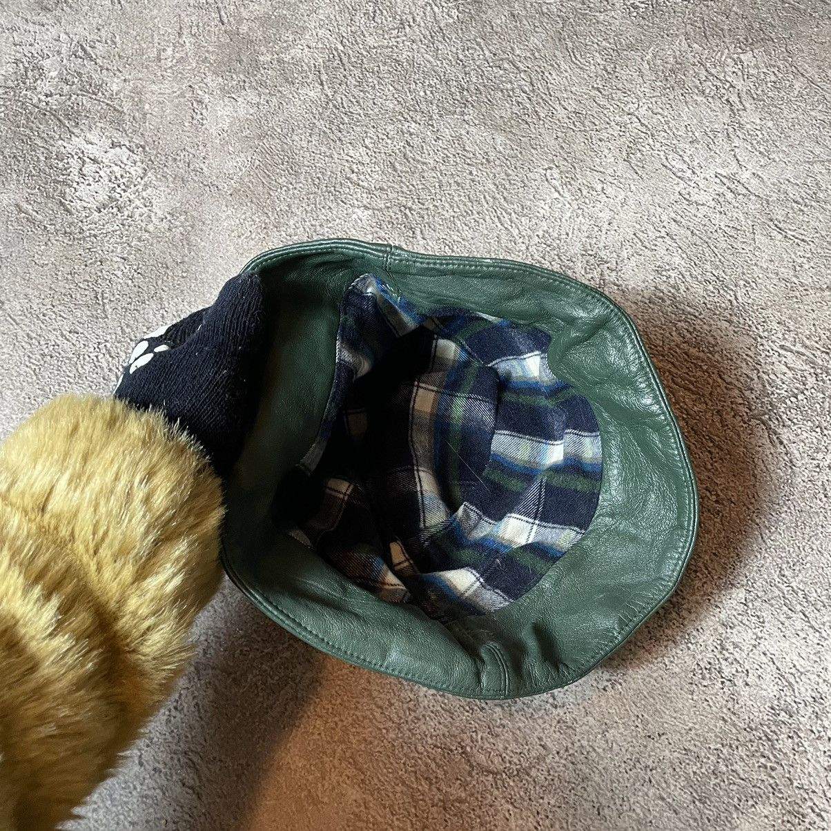 Vintage Vintage 90s Green Leather Bucket Hat Grunge Gorpcore Boxy OS Size ONE SIZE - 4 Thumbnail