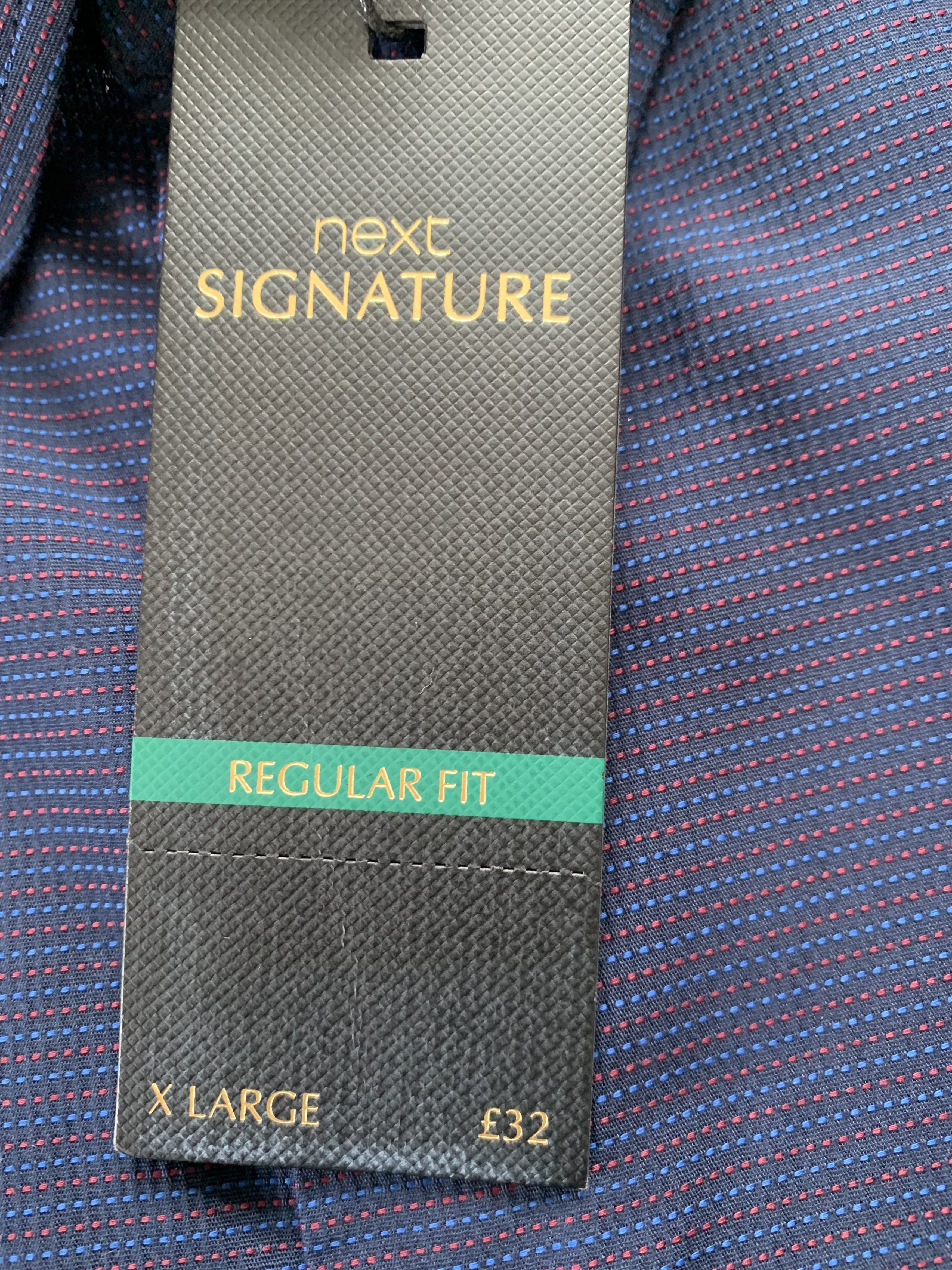 NEXT Next Signature Blue Cotton Long Sleeve Button Up Size US XL / EU 56 / 4 - 7 Thumbnail