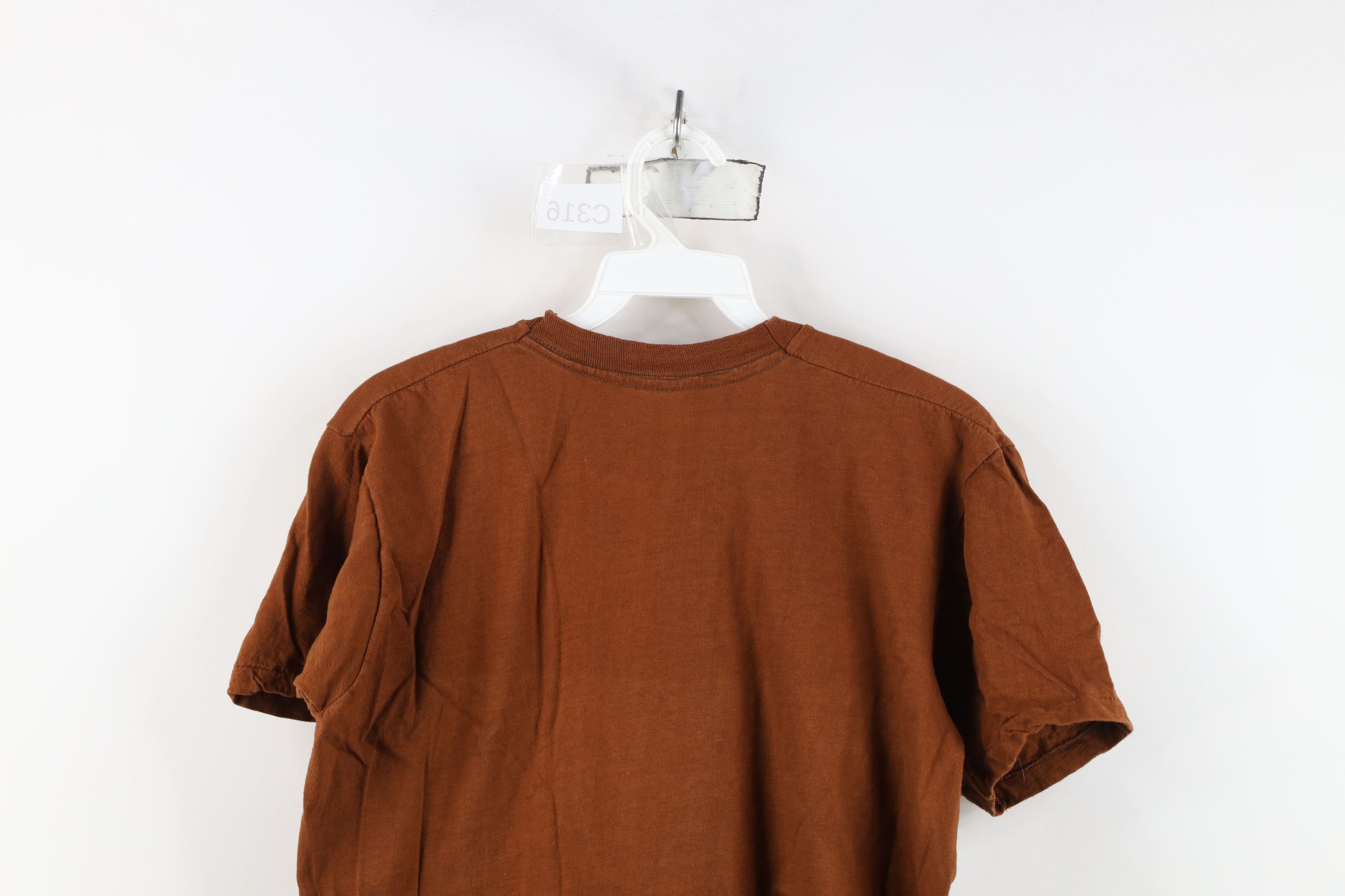 Vintage Vintage 60s 70s Streetwear Blank Cotton T-Shirt Brown USA Size US M / EU 48-50 / 2 - 10 Thumbnail