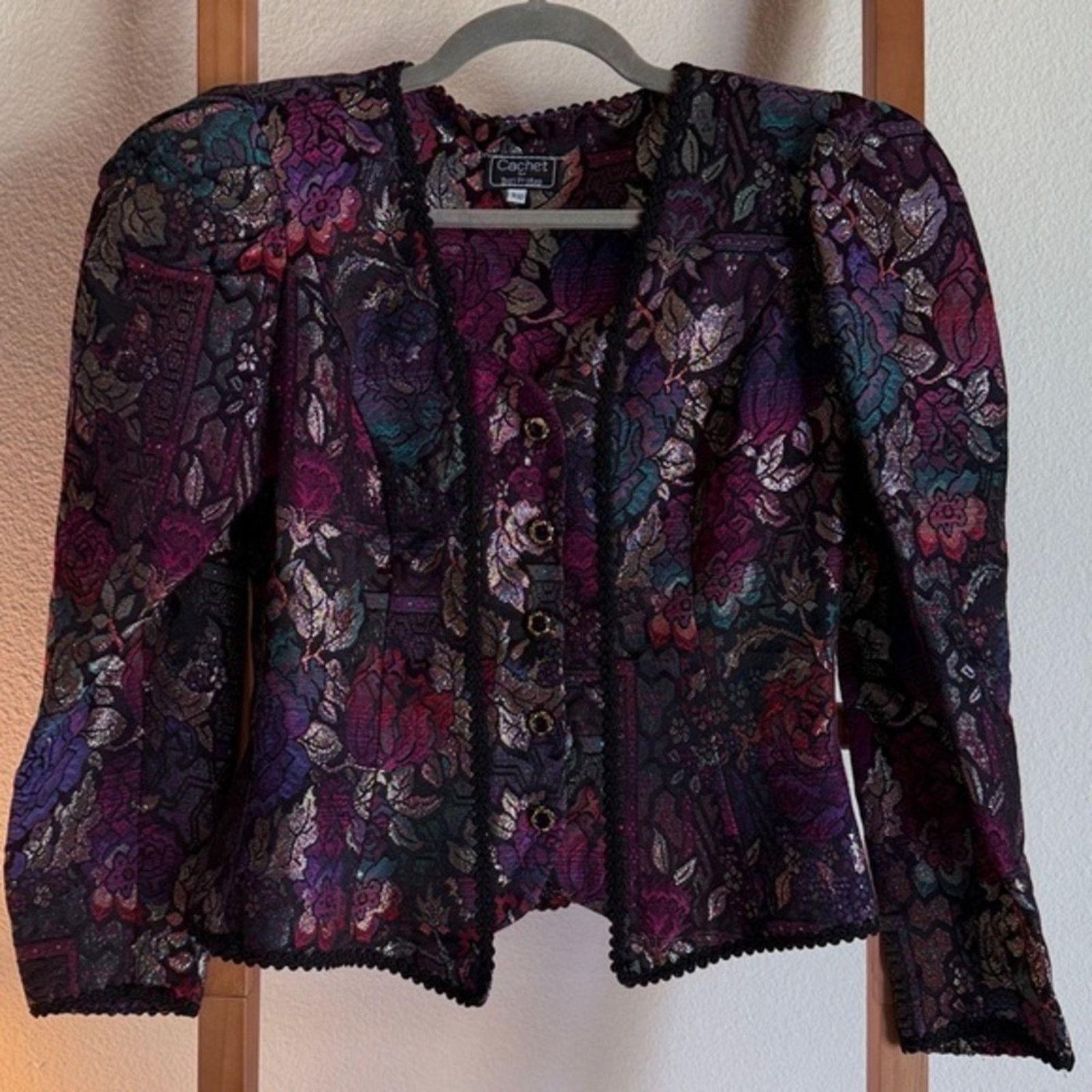Other Cachet Women's Blazer with Multicolor Floral Design metallic Size M / US 6-8 / IT 42-44 - 1 Thumbnail