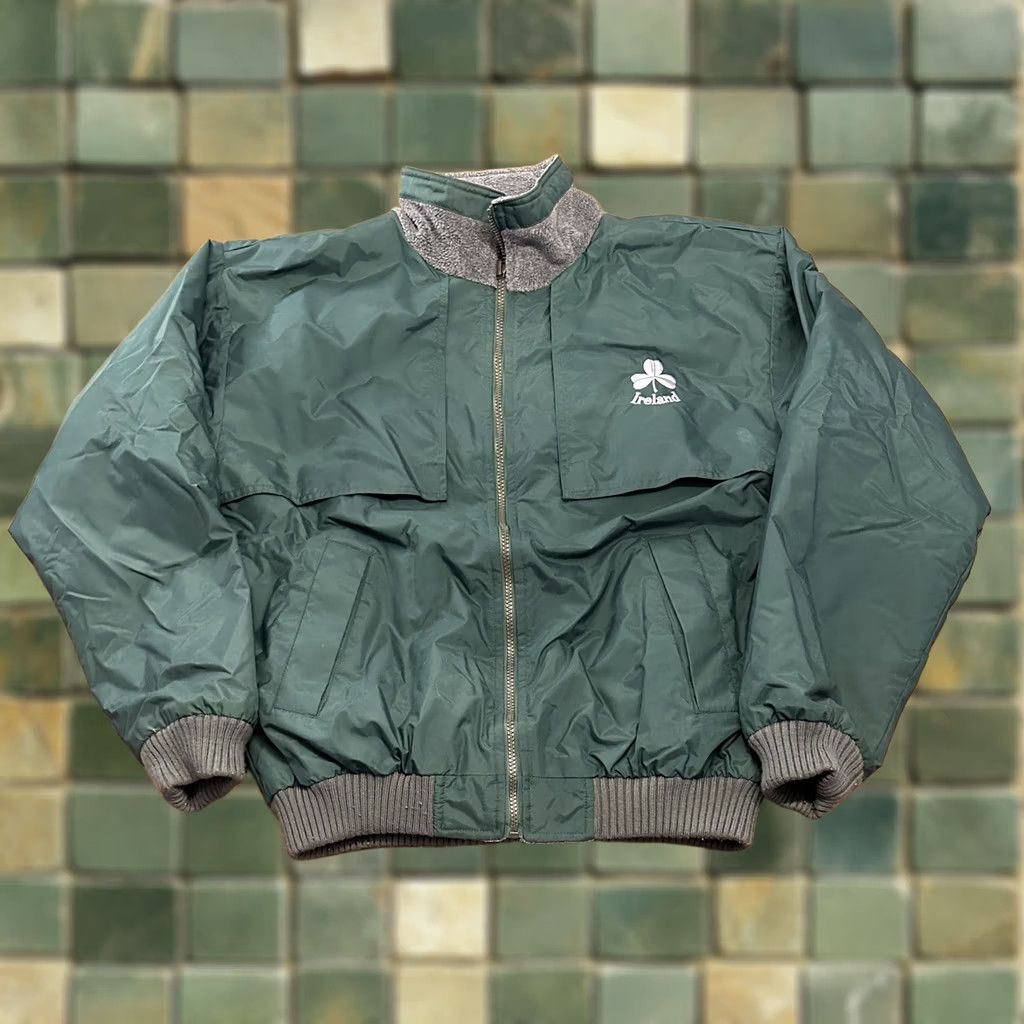 Vintage VINTAGE Ireland Fleece Lined Full Zip Jacket Large Green 90s Mens Size US L / EU 52-54 / 3 - 1 Thumbnail