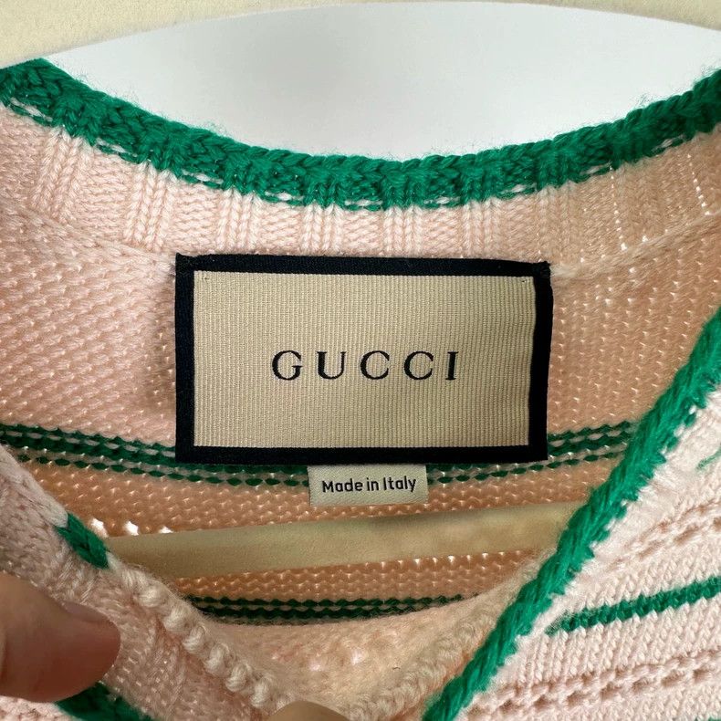 Gucci Gucci White and green striped knitted vest 2501-Nextarrow Size US S / EU 44-46 / 1 - 3 Thumbnail