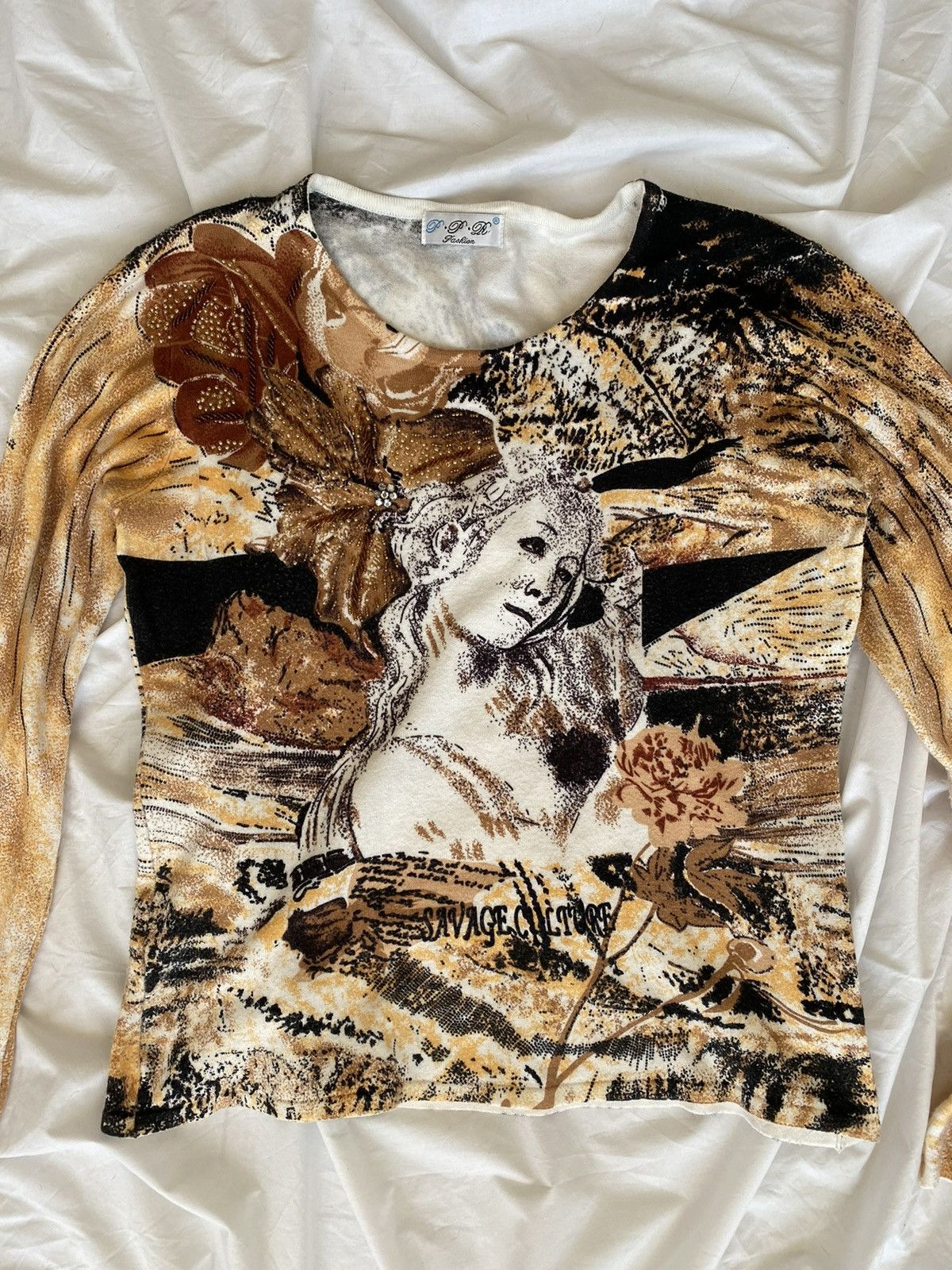 Japanese Brand Savage Culture sweater with woman flower Size S / US 4 / IT 40 - 3 Thumbnail
