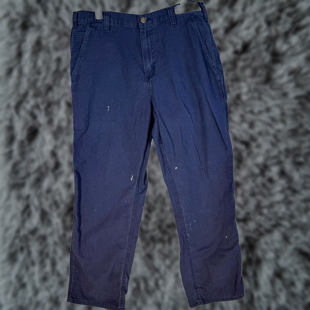 Carhartt Carhartt Carpenter Pants 34 x 30 Navy Ripstop Relaxed Workwear Pants Mens Size US 34 / EU 50 - 1 Thumbnail