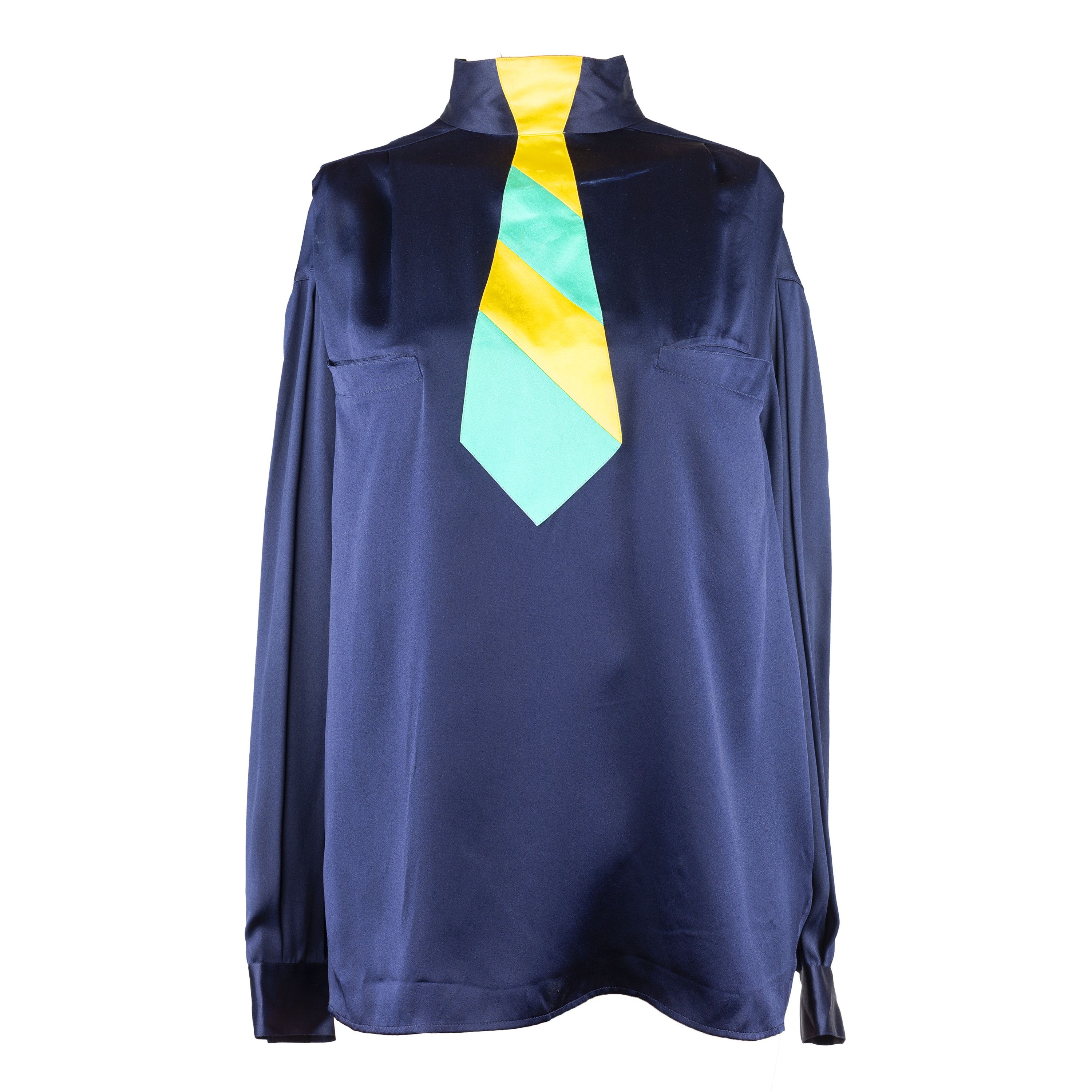 Thierry Mugler Thierry Mugler Vintage Tie Long Sleeve Shirt (M) Size M / US 6-8 / IT 42-44 - 1 Thumbnail