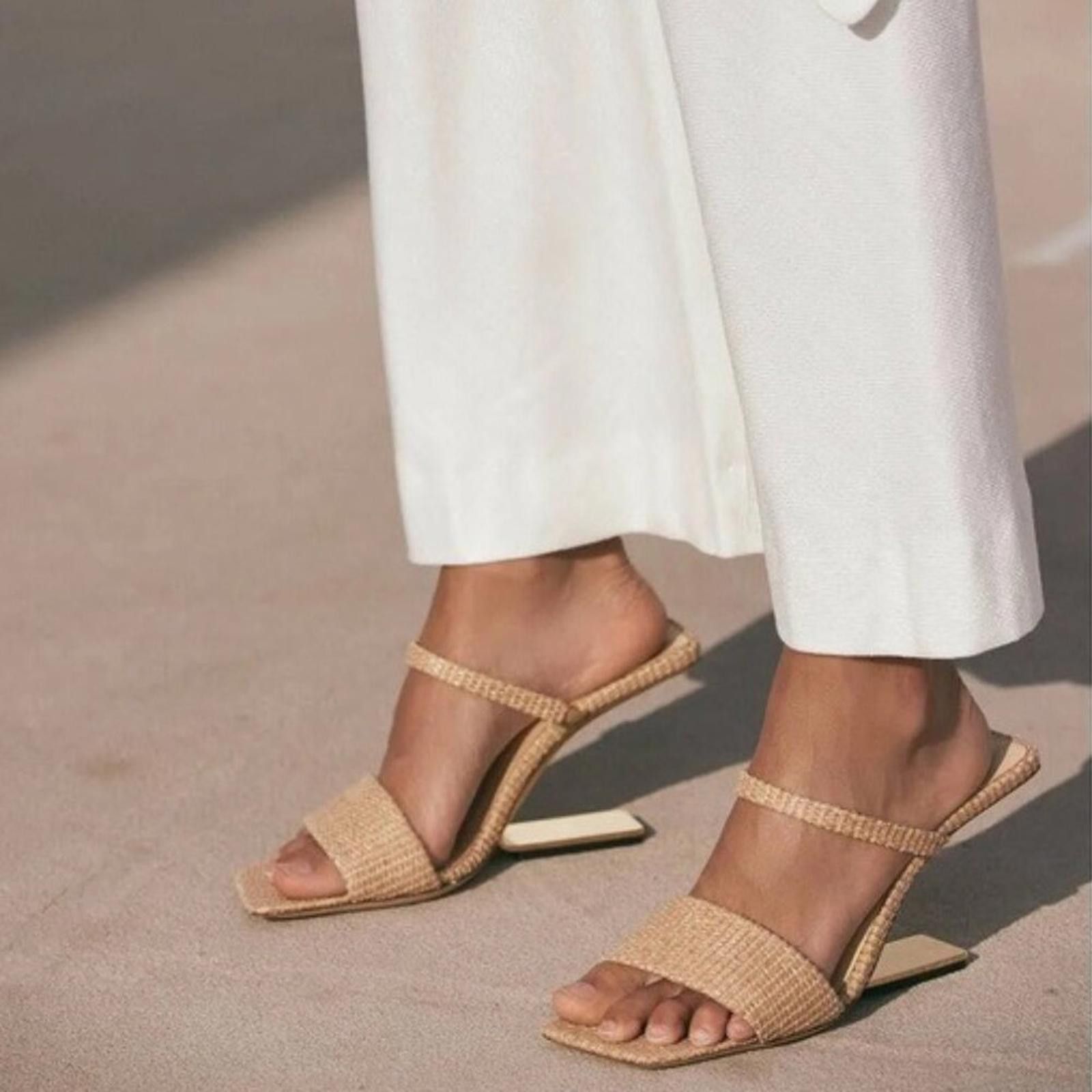 Cult Gaia Black Rene Cut-Out Heel Shoes Sandals X Revolve, Eu38, Women's