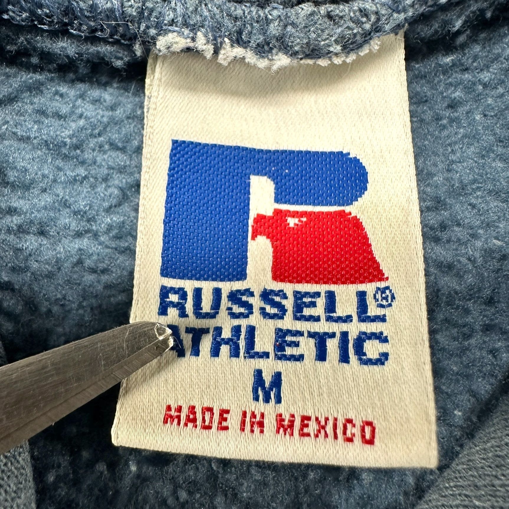 Russell Athletic VINTAGE Russell Hoodie Pullover Mens M Blue Cotton Fleece Logo 90s Mexico Size US M / EU 48-50 / 2 - 4 Thumbnail