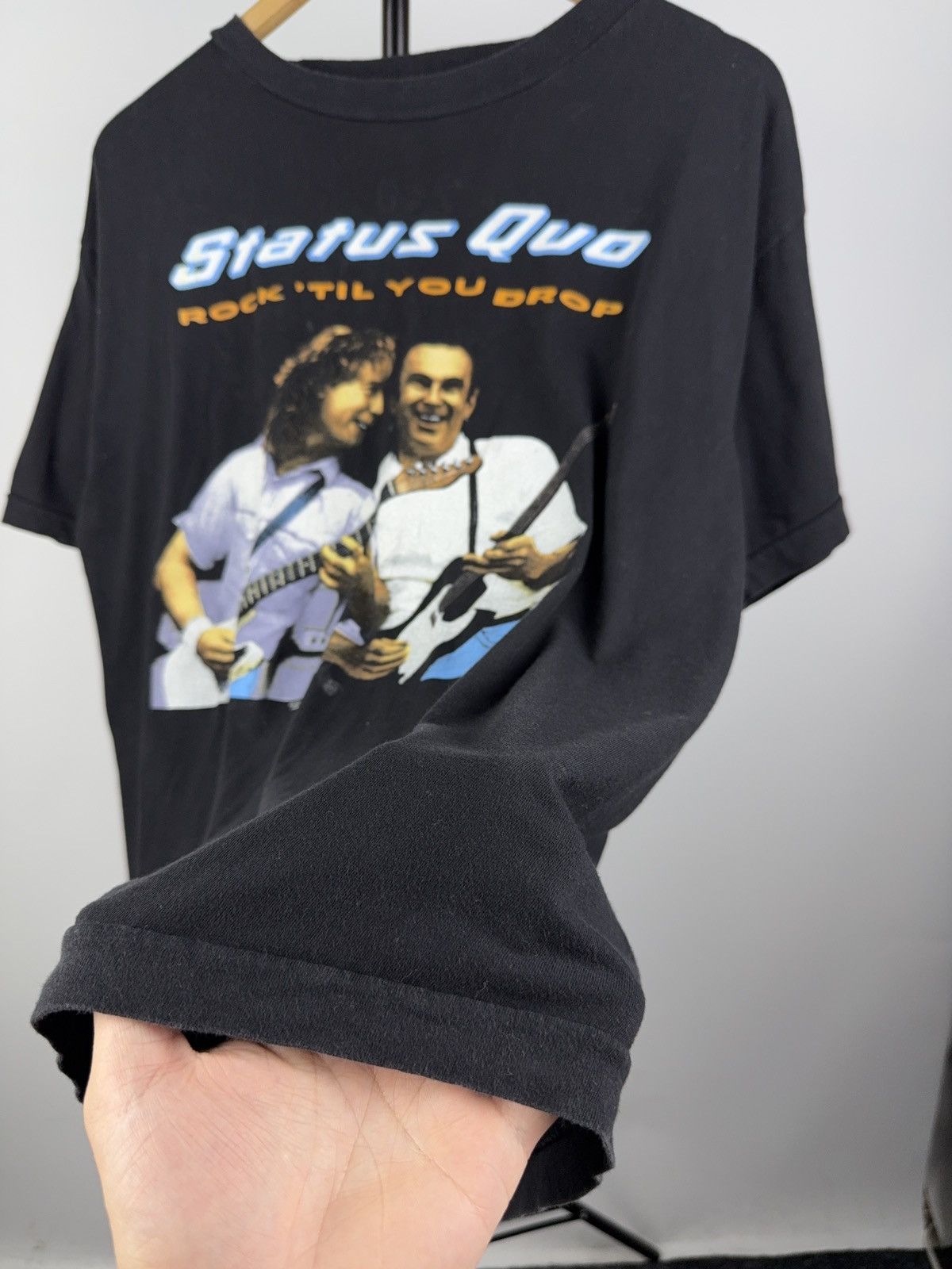 Band Tees × Vintage Status Quo Rock Til You Drop Tour Tee 1991 Vintage Band Size US L / EU 52-54 / 3 - 3 Thumbnail