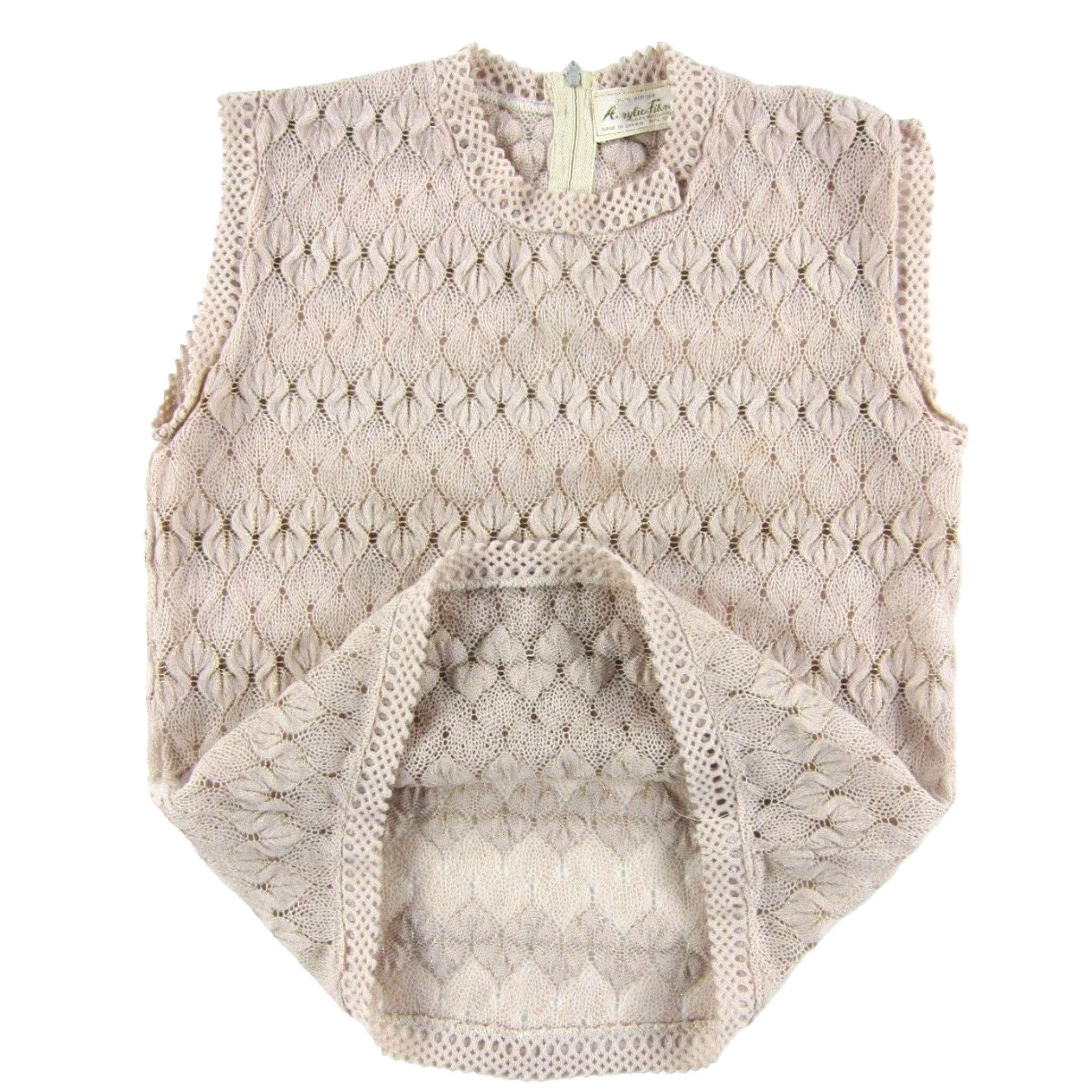 Pinko VTG Acrylic-Fibre Made In Japan Pink Gold Sleeveless Vest Sweater Women Small Size S / US 4 / IT 40 - 6 Thumbnail