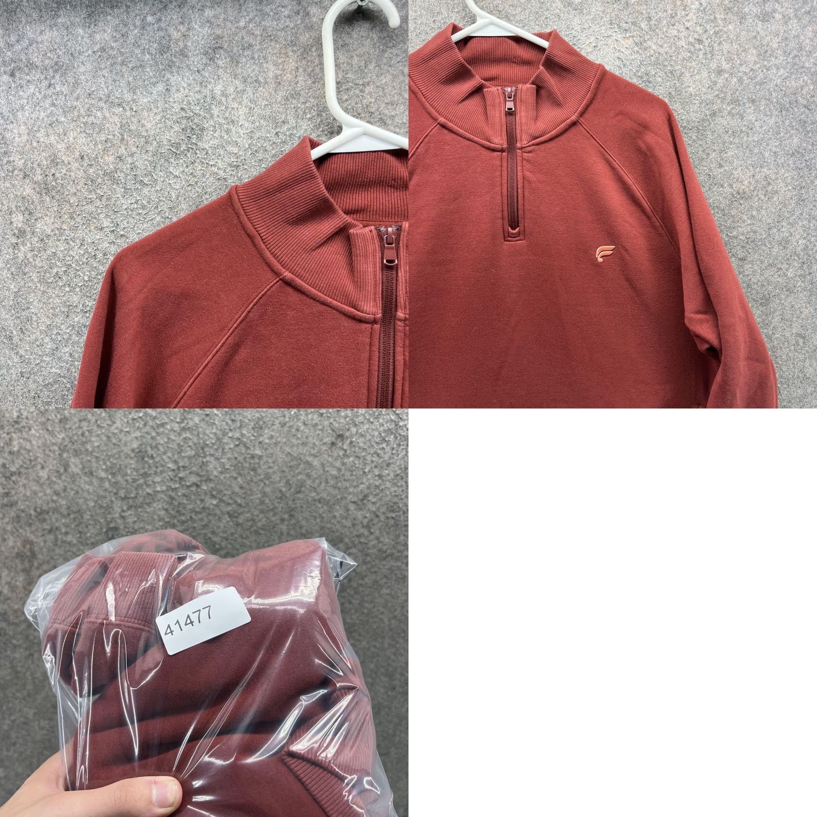 Fabletics Fabletics Sweatshirt Mens XL Red 1/4 Zip Mock Neck Fleece Pullover Stretch Size US XL / EU 56 / 4 - 8 Thumbnail