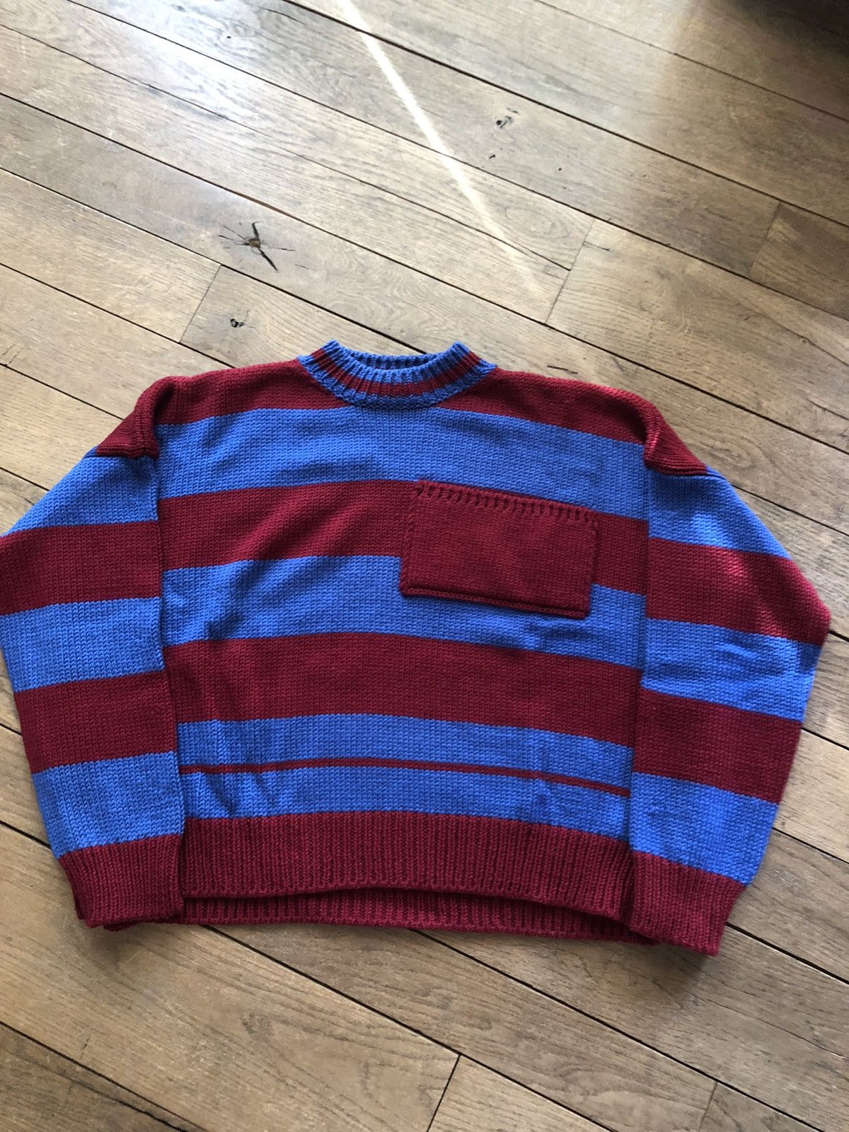 Raf simons disturbed stripe sweater hotsell