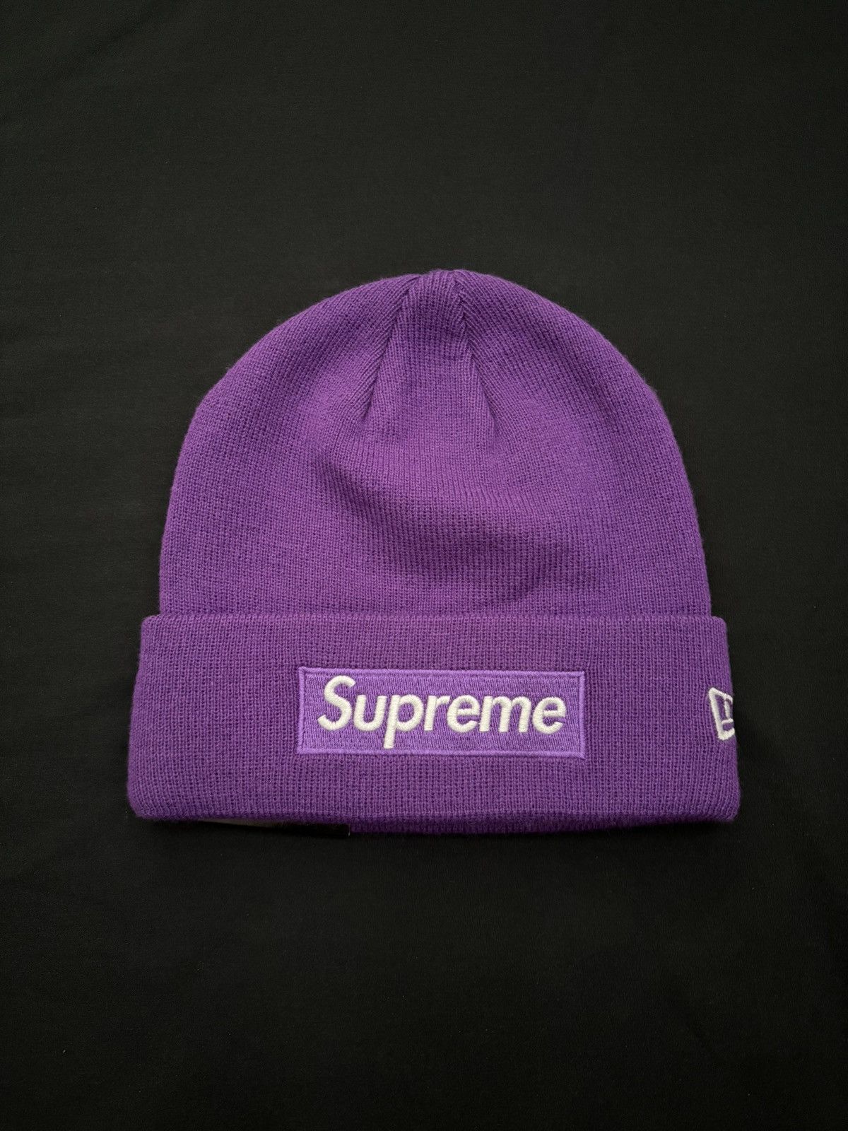 Supreme FW17 Box Logo Beanie Lean Purple New Era