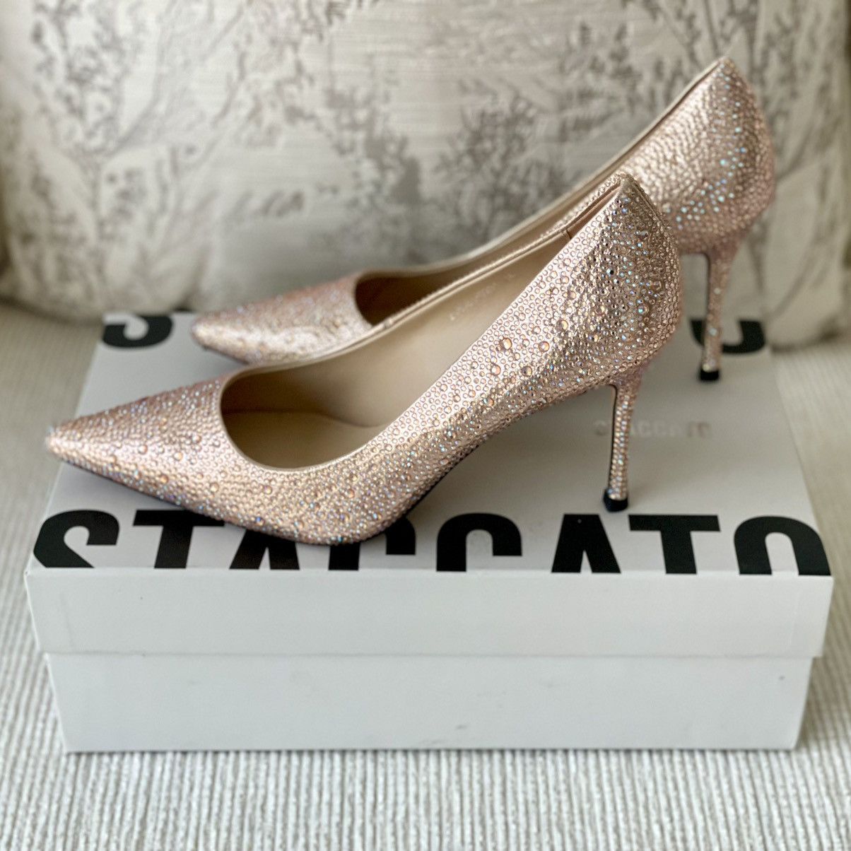 Other Staccato Crystal Embellished Wedding Formal Stiletto Shoes Size US 8 / IT 38 - 5 Thumbnail
