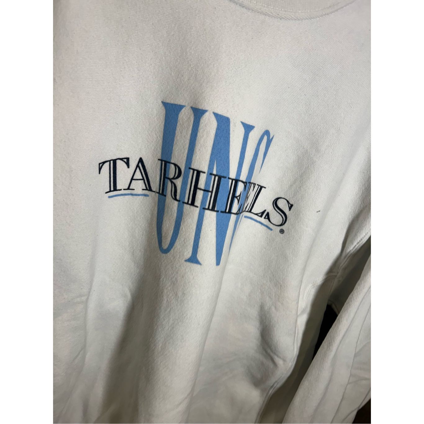Vintage Vintage 1990s University of North Carolina, UNC Tar Heels white blue sweatshirt Size US L / EU 52-54 / 3 - 2 Thumbnail