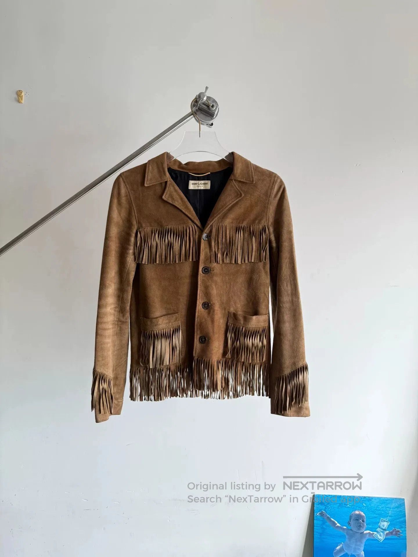Saint Laurent Paris Saint Laurent Suede Fringe Jacket. Size XS / US 0-2 / IT 36-38 - 1 Thumbnail