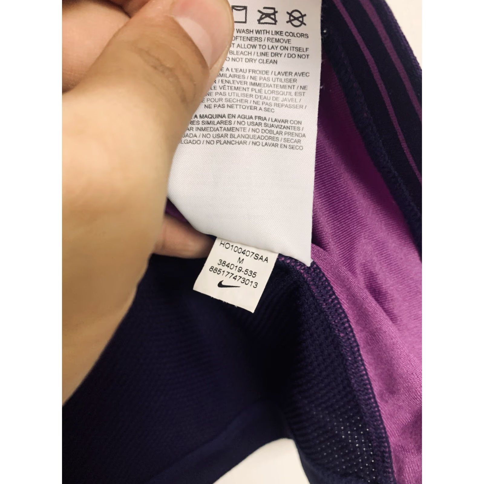 Nike Nike Dri-Fit Purple Dedication Print Racerback Workout Bra Top M Women's Tank Purple Racerback 92% Polyester 8% Spandex Size M / US 6-8 / IT 42-44 - 5 Thumbnail