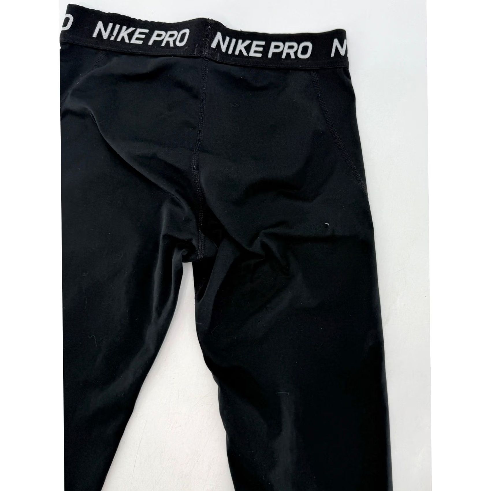 Nike Nike Cropped Womens L Black Pro Training Leggings Women White Logo Athletic Apparel Size 36" / US 14 / IT 50 - 5 Thumbnail