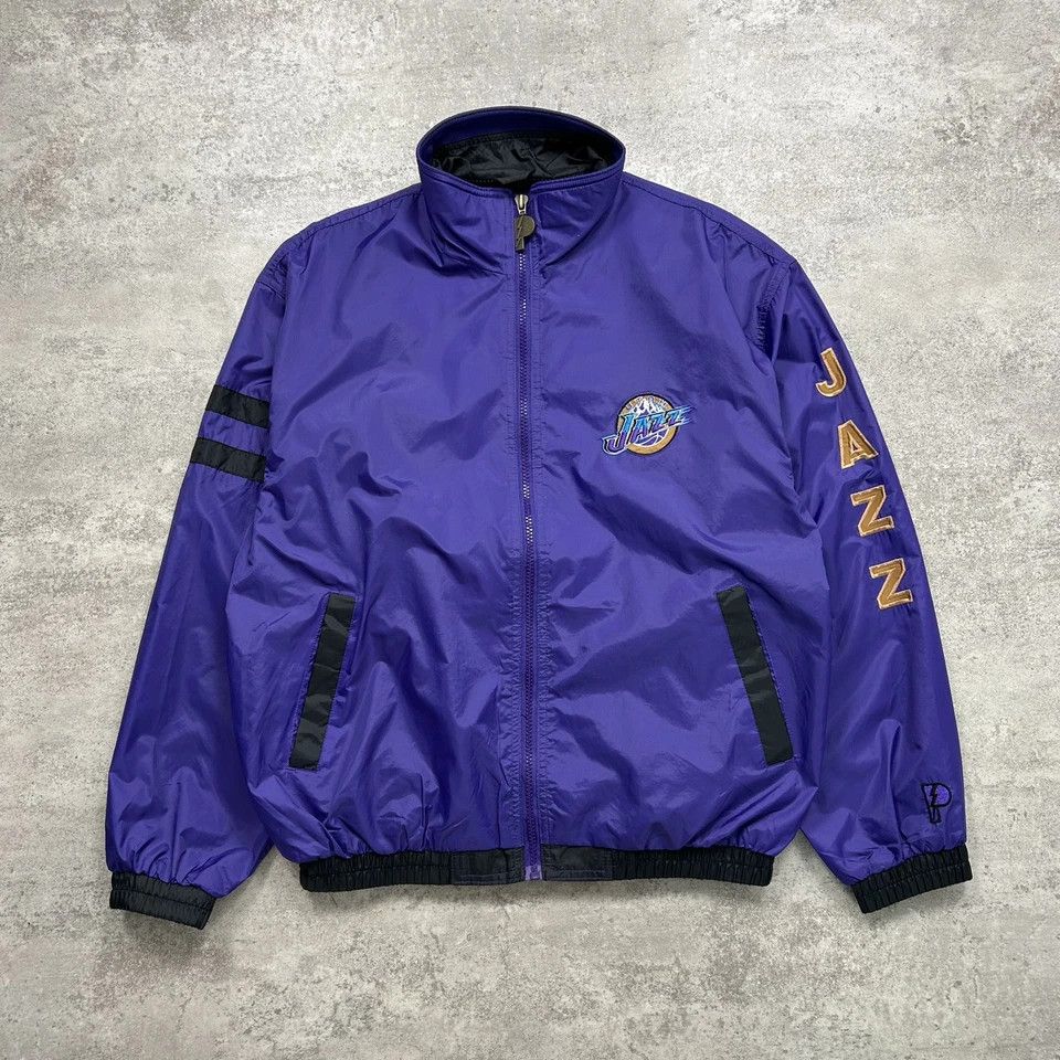 NBA × Vintage UTAH JAZZ PRO PLAYER WINDBREAKER JACKET SPELL OUT YOUTH Size US XL / EU 56 / 4 - 1 Thumbnail