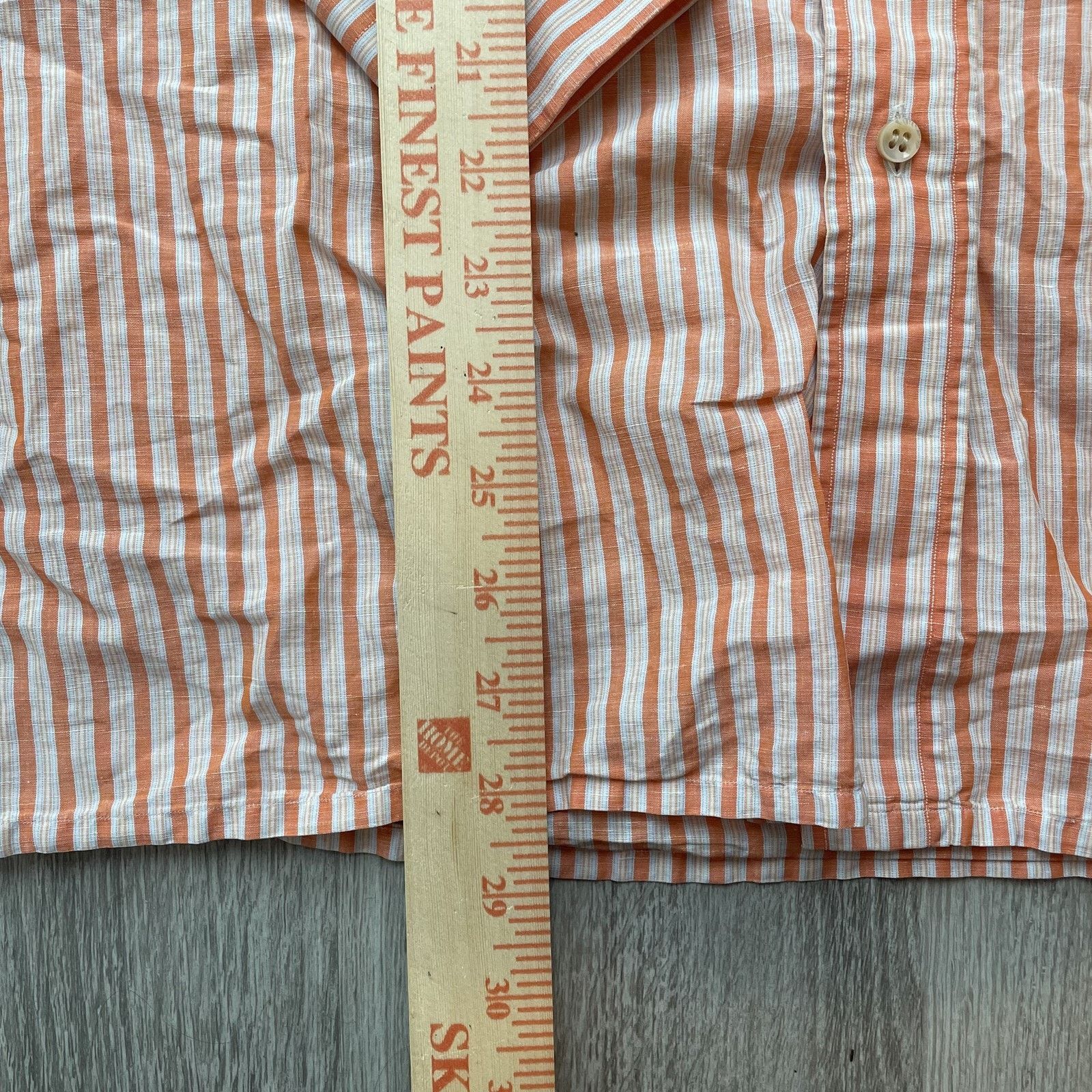 Maus & Hoffman Maus & Hoffman Men's XL Orange White Striped Linen Cotton Size US XL / EU 56 / 4 - 7 Thumbnail