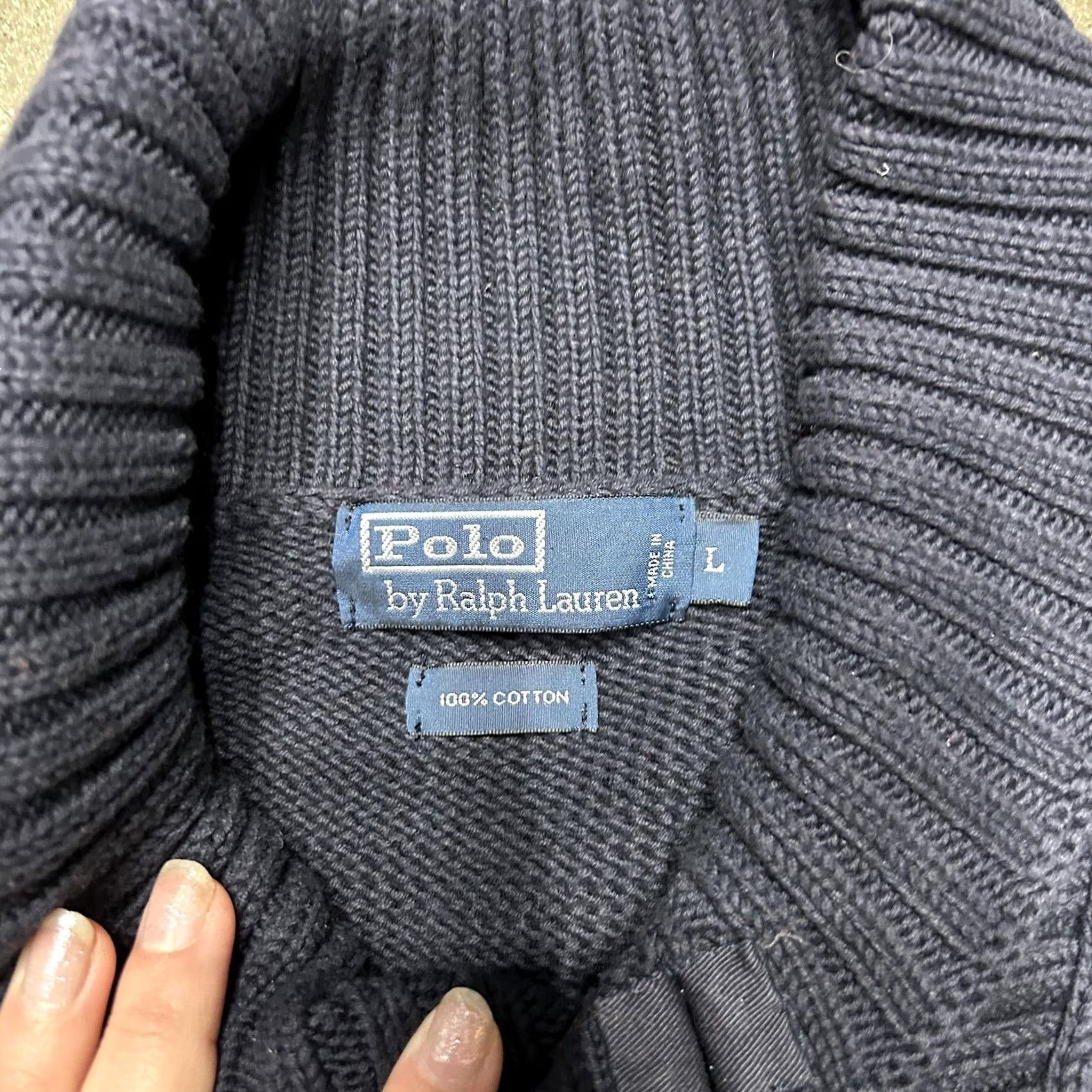 Polo Ralph Lauren Polo Ralph Lauren Sweater Mens Large Blue Knit Pullover Shawl Collar Button Knit Style Pullover Mens L Blue 100% Cotton Solid Pattern Size US L / EU 52-54 / 3 - 3 Thumbnail