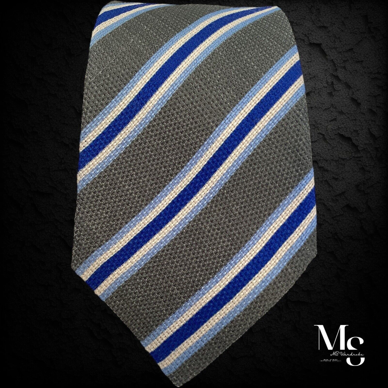 Kiton KITON NAPOLI 7Fold Green With Blue Stripe Silk Blend Tie Size ONE SIZE - 5 Thumbnail